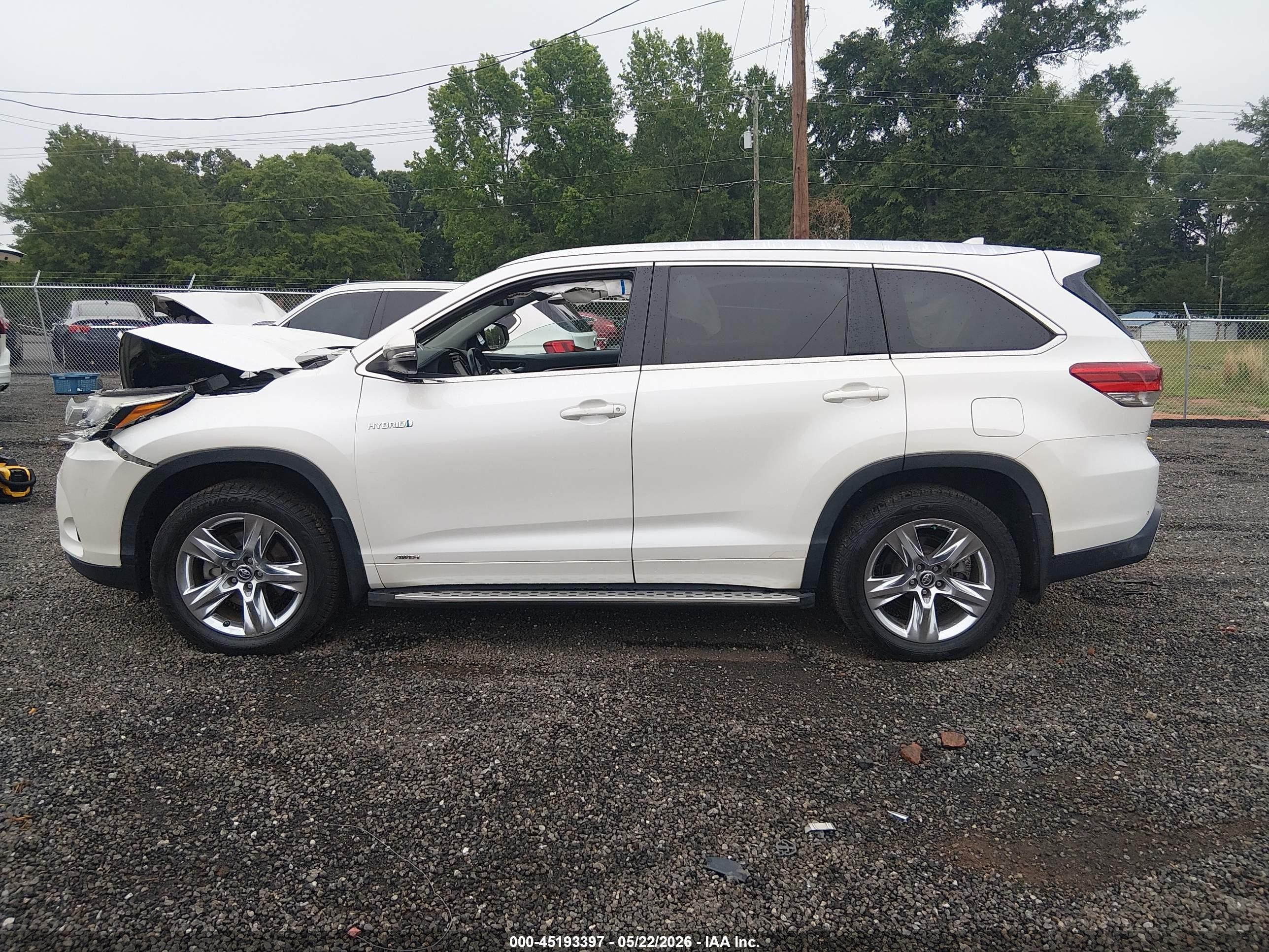 2018 Toyota Highlander Hybrid Limited Белый vin: 5TDDGRFH0JS044013