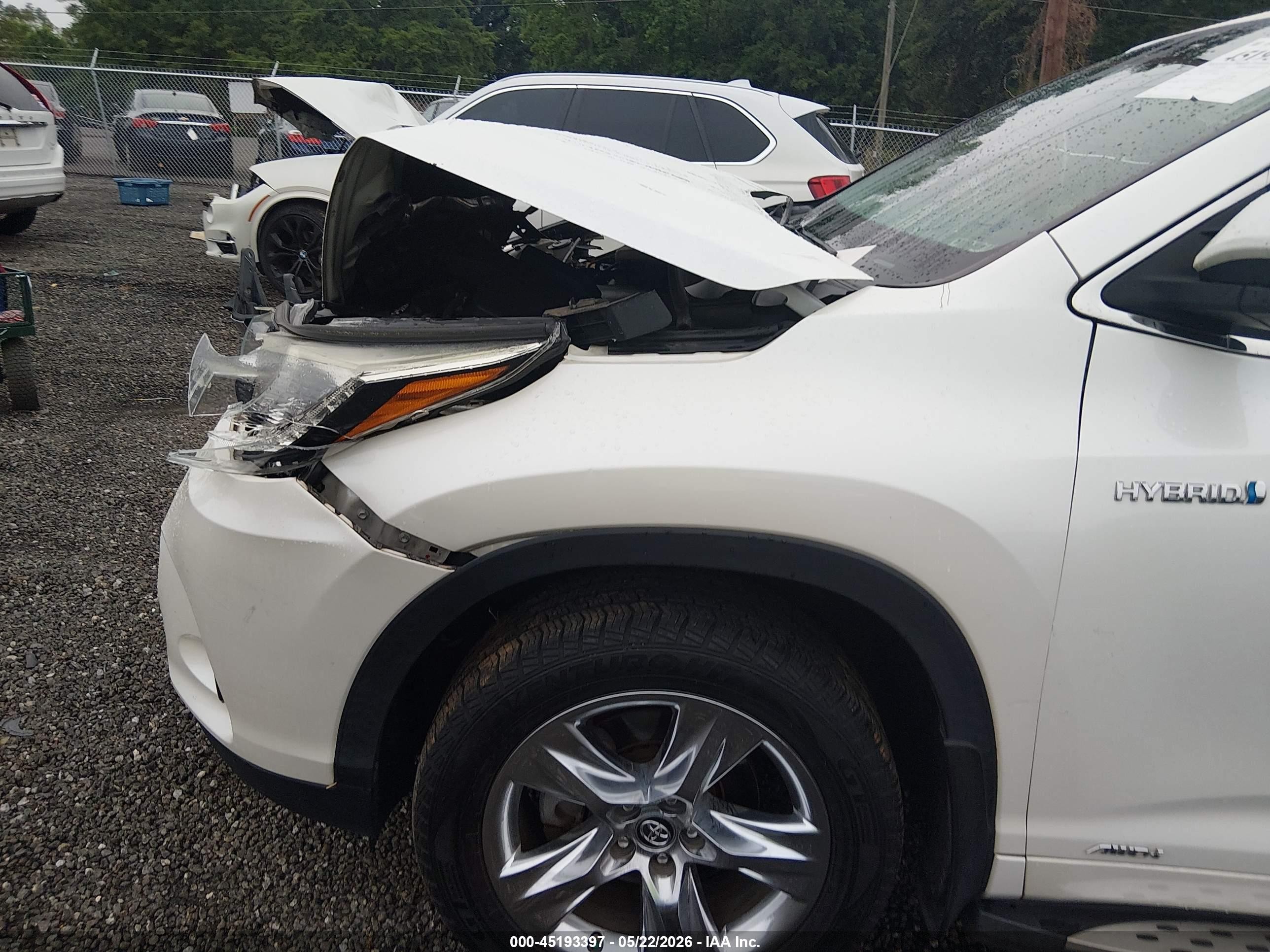 2018 Toyota Highlander Hybrid Limited Белый vin: 5TDDGRFH0JS044013