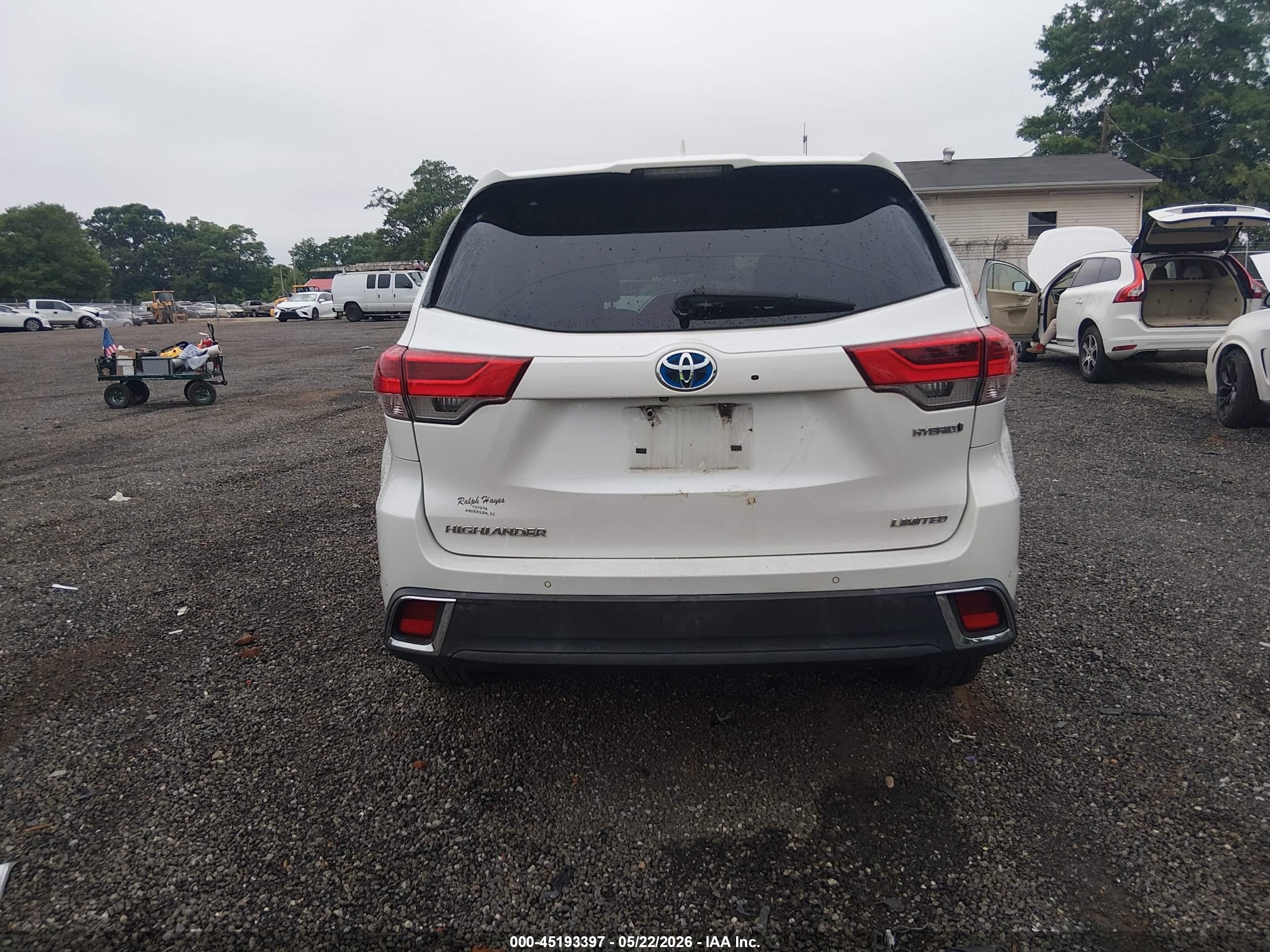 2018 Toyota Highlander Hybrid Limited Белый vin: 5TDDGRFH0JS044013