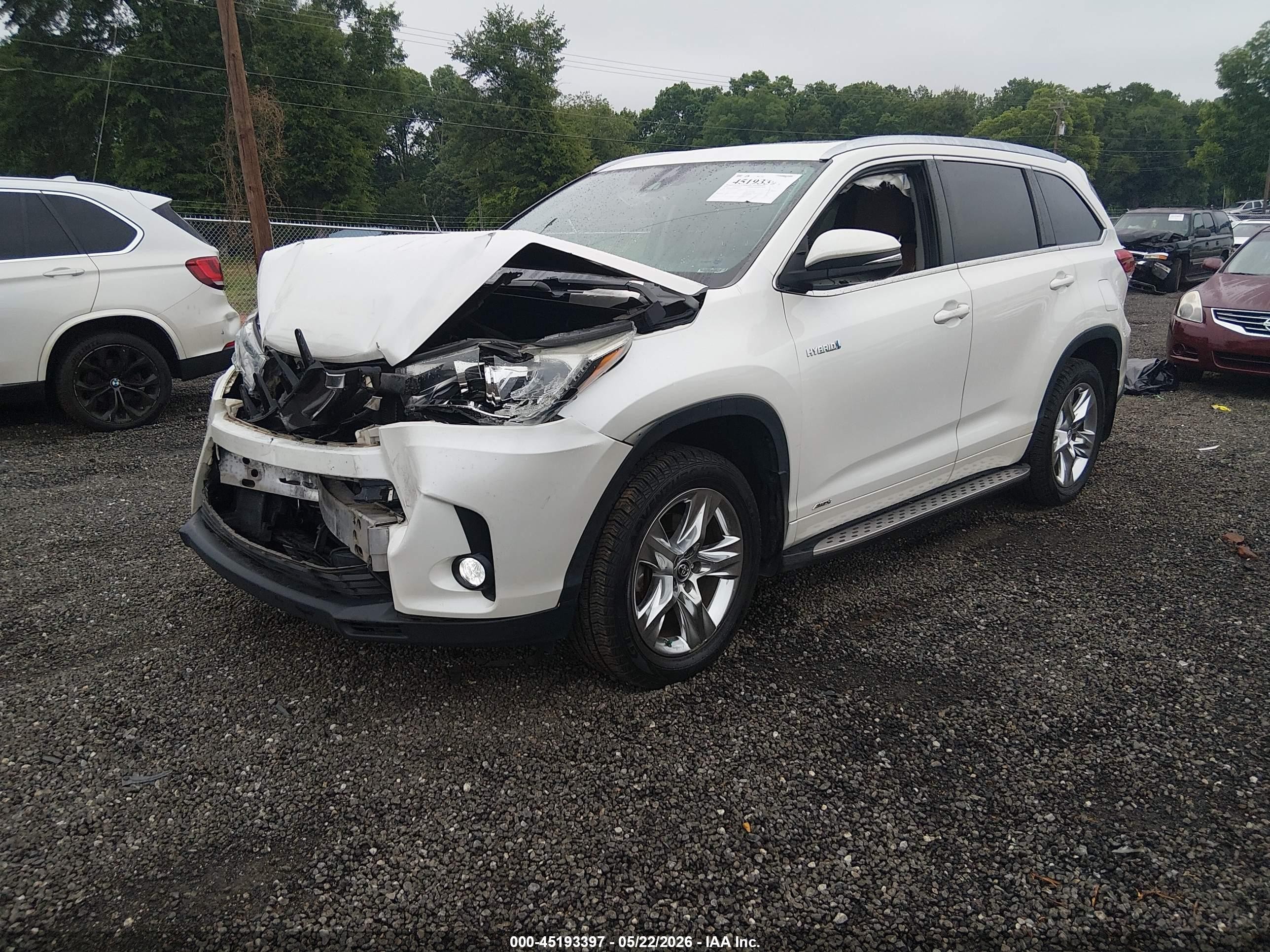 2018 Toyota Highlander Hybrid Limited Белый vin: 5TDDGRFH0JS044013