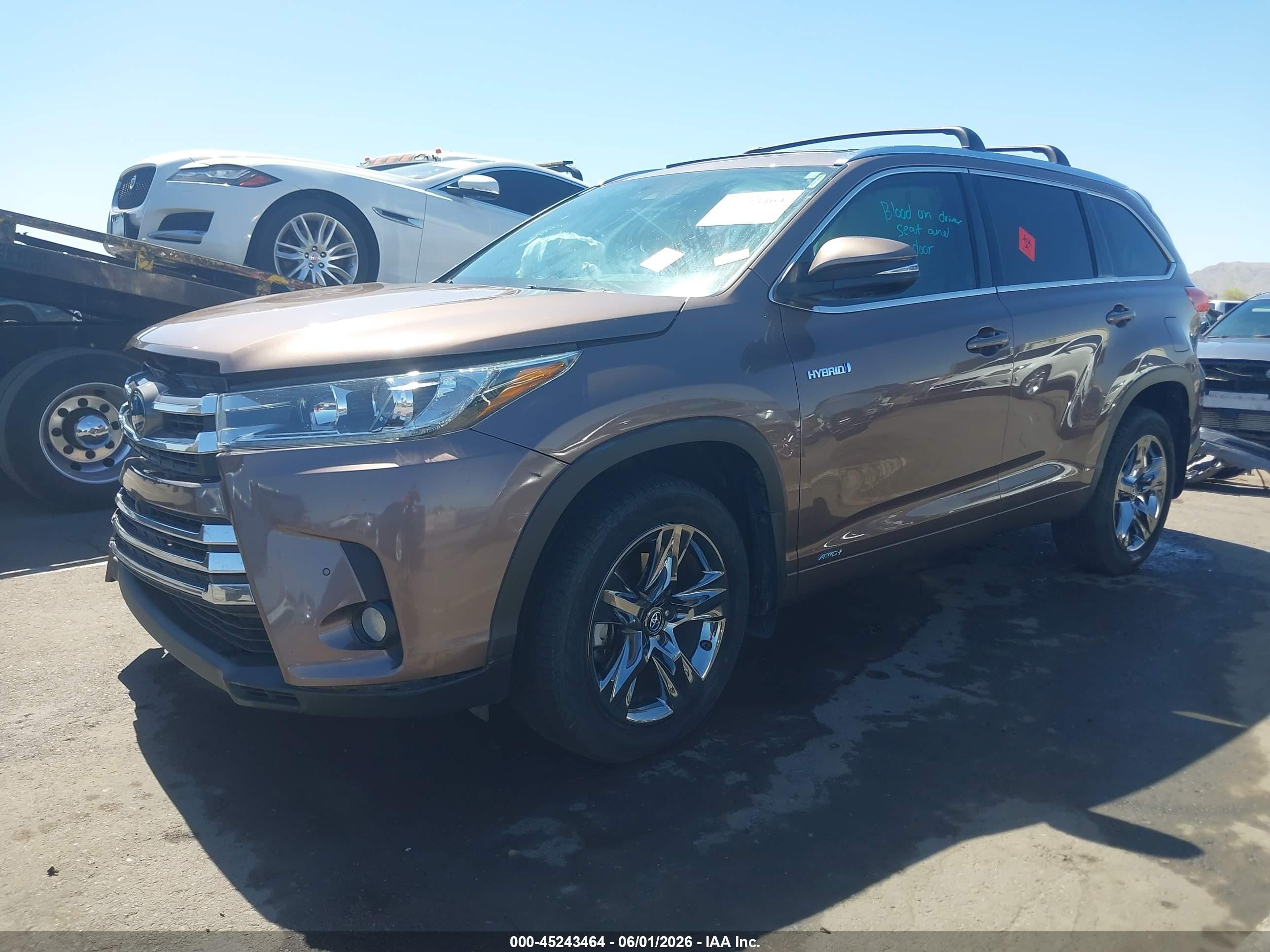 2018 Toyota Highlander Hybrid Limited Platinum Коричневый vin: 5TDDGRFH0JS045193