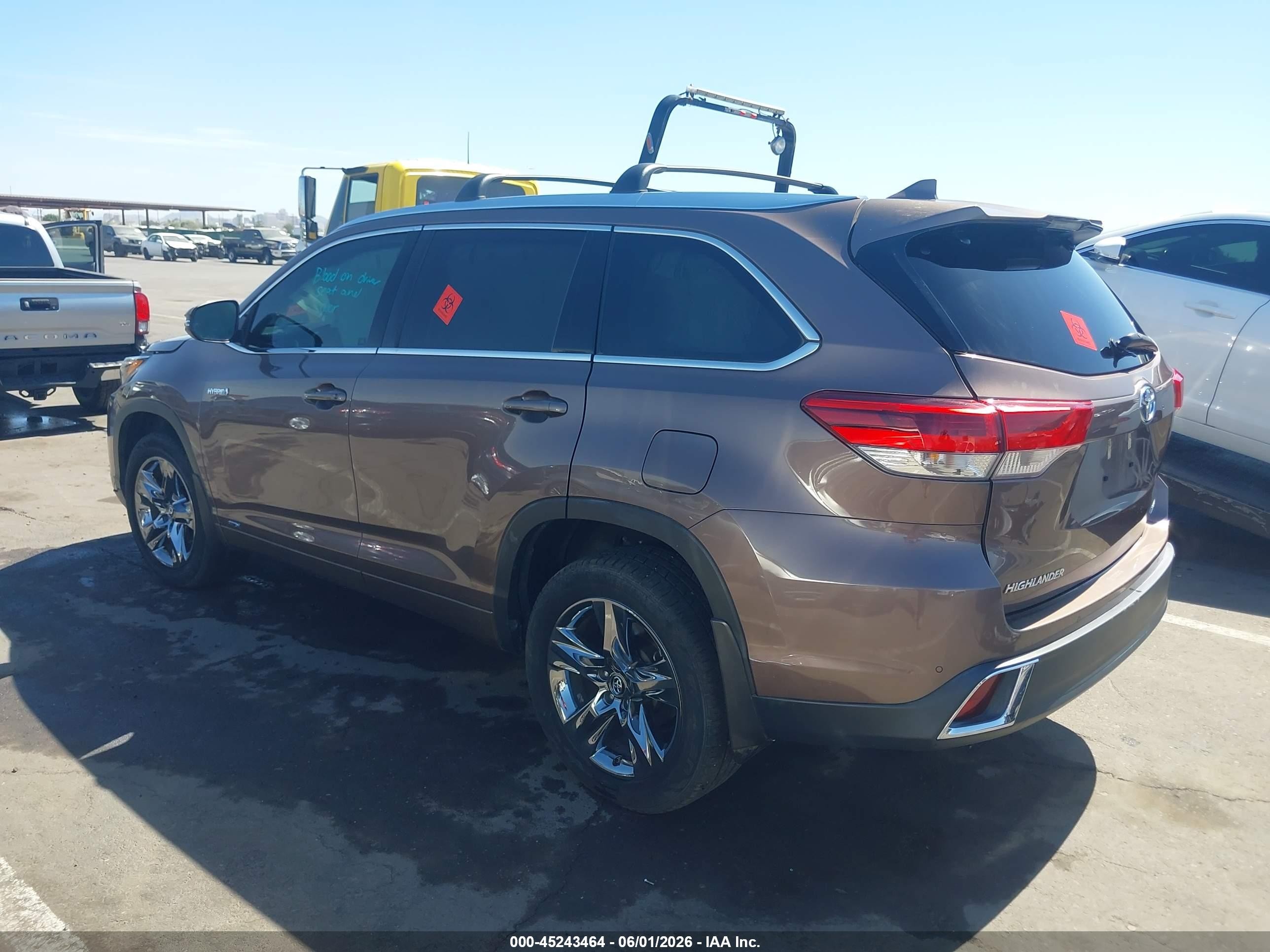 2018 Toyota Highlander Hybrid Limited Platinum Коричневый vin: 5TDDGRFH0JS045193