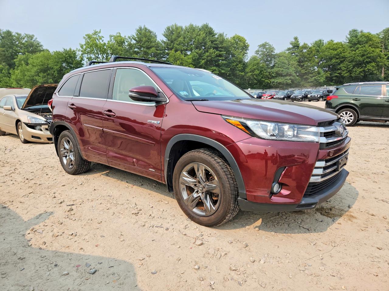 2017 Toyota Highlander Hybrid Limited Platinum Бордовый vin: 5TDDGRFH6HS026030