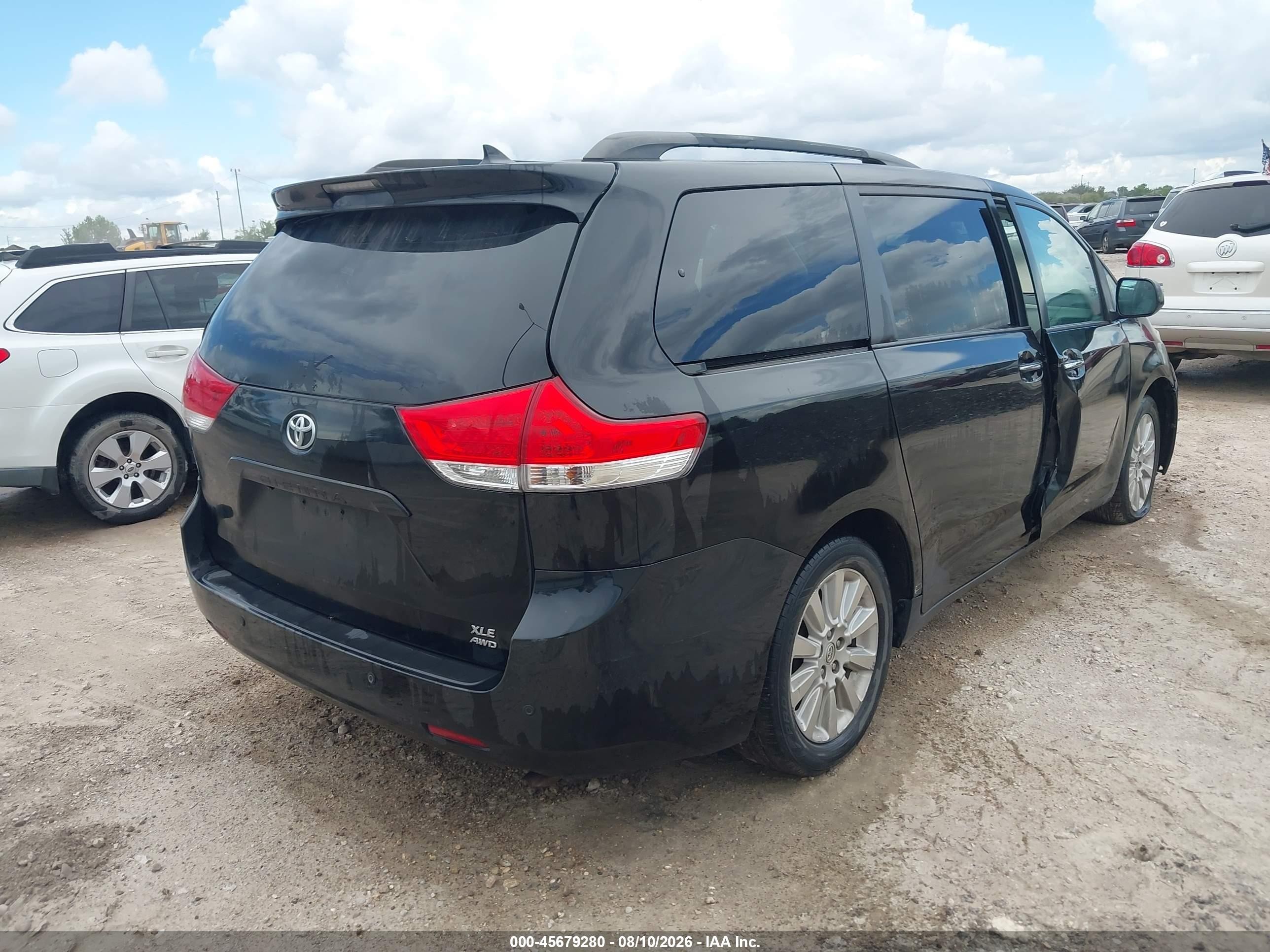 2013 Toyota Sienna Xle 7 Passenger Black vin: 5TDDK3DC1DS071406