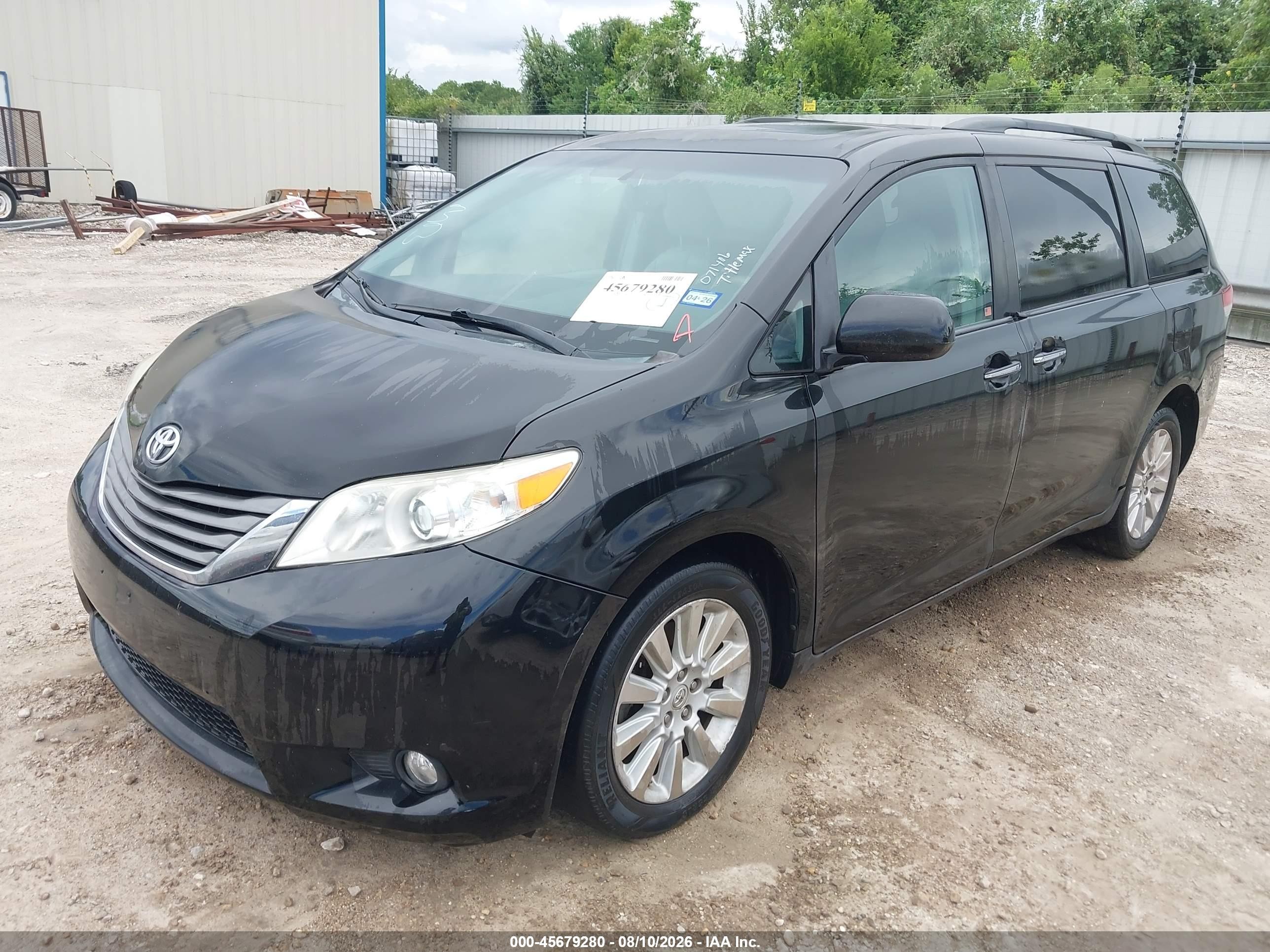 2013 Toyota Sienna Xle 7 Passenger Black vin: 5TDDK3DC1DS071406
