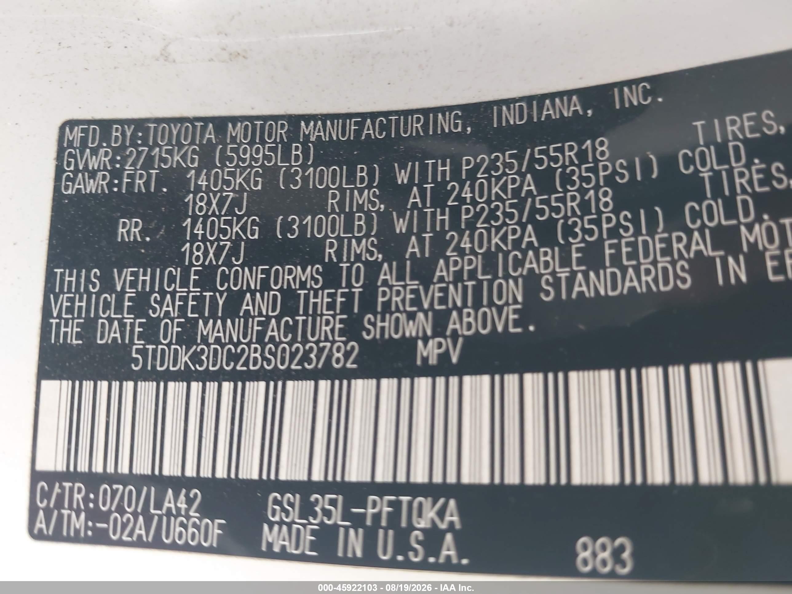 2011 Toyota Sienna Limited White vin: 5TDDK3DC2BS023782