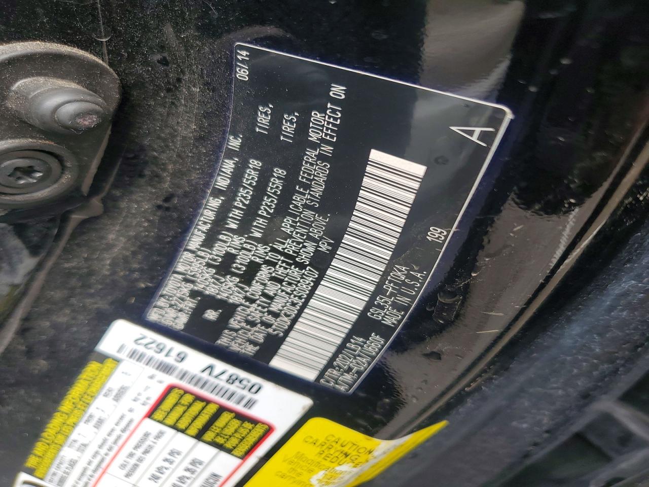 2014 Toyota Sienna Xle 7-passenger Black vin: 5TDDK3DC3ES089407