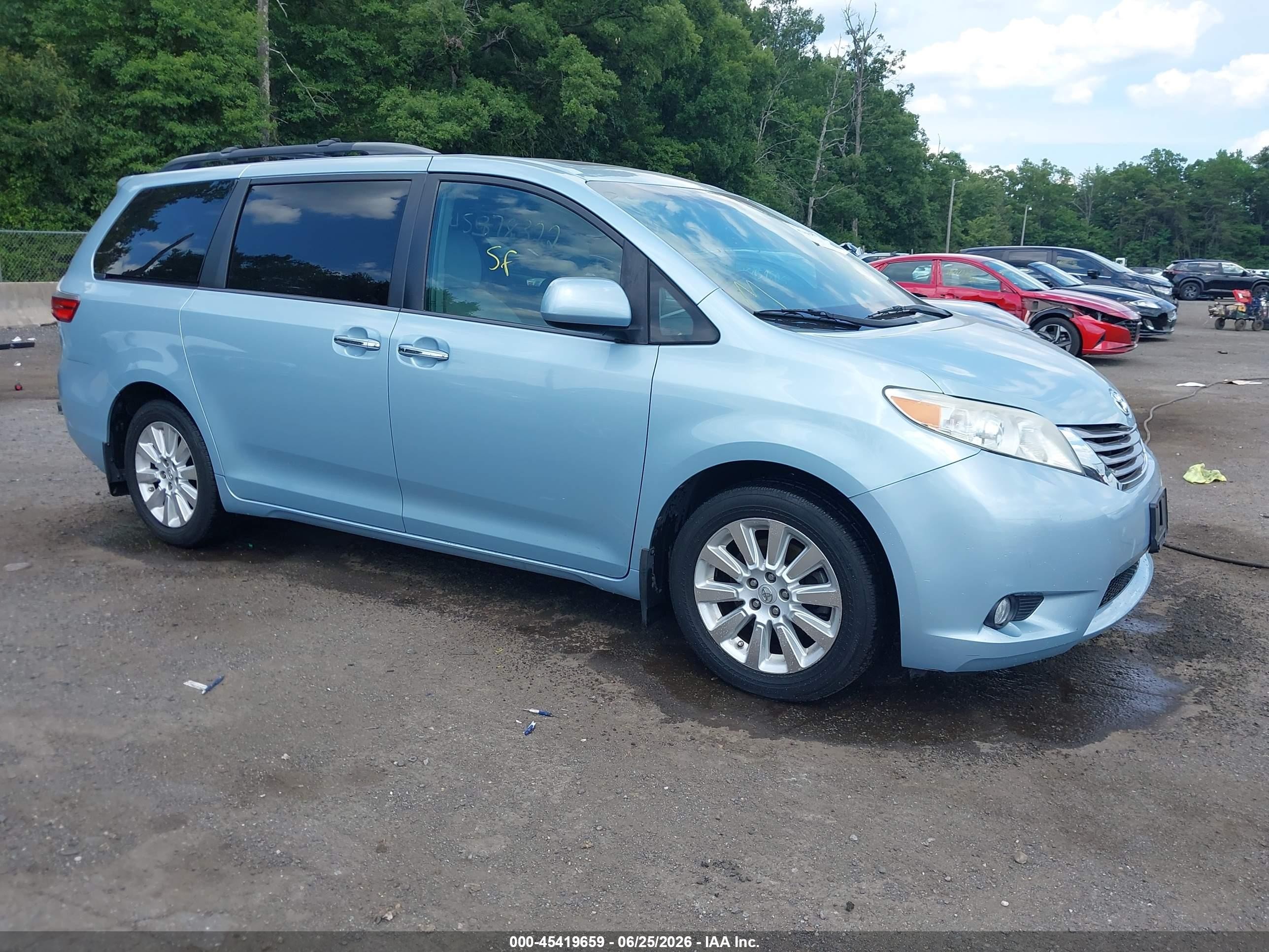 2015 Toyota Sienna Xle Premium 7 Passenger Light Blue vin: 5TDDK3DC3FS098948
