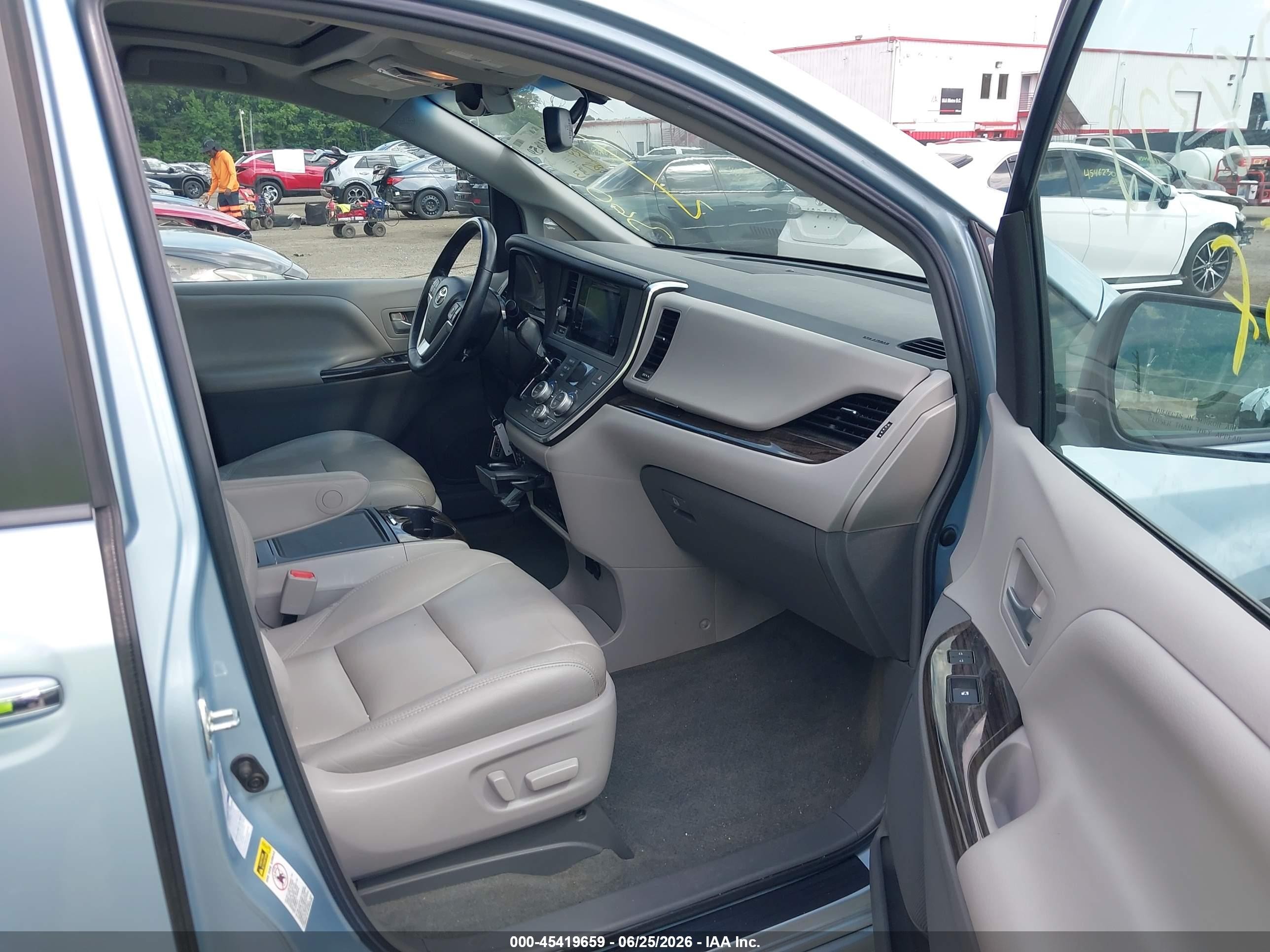 2015 Toyota Sienna Xle Premium 7 Passenger Light Blue vin: 5TDDK3DC3FS098948