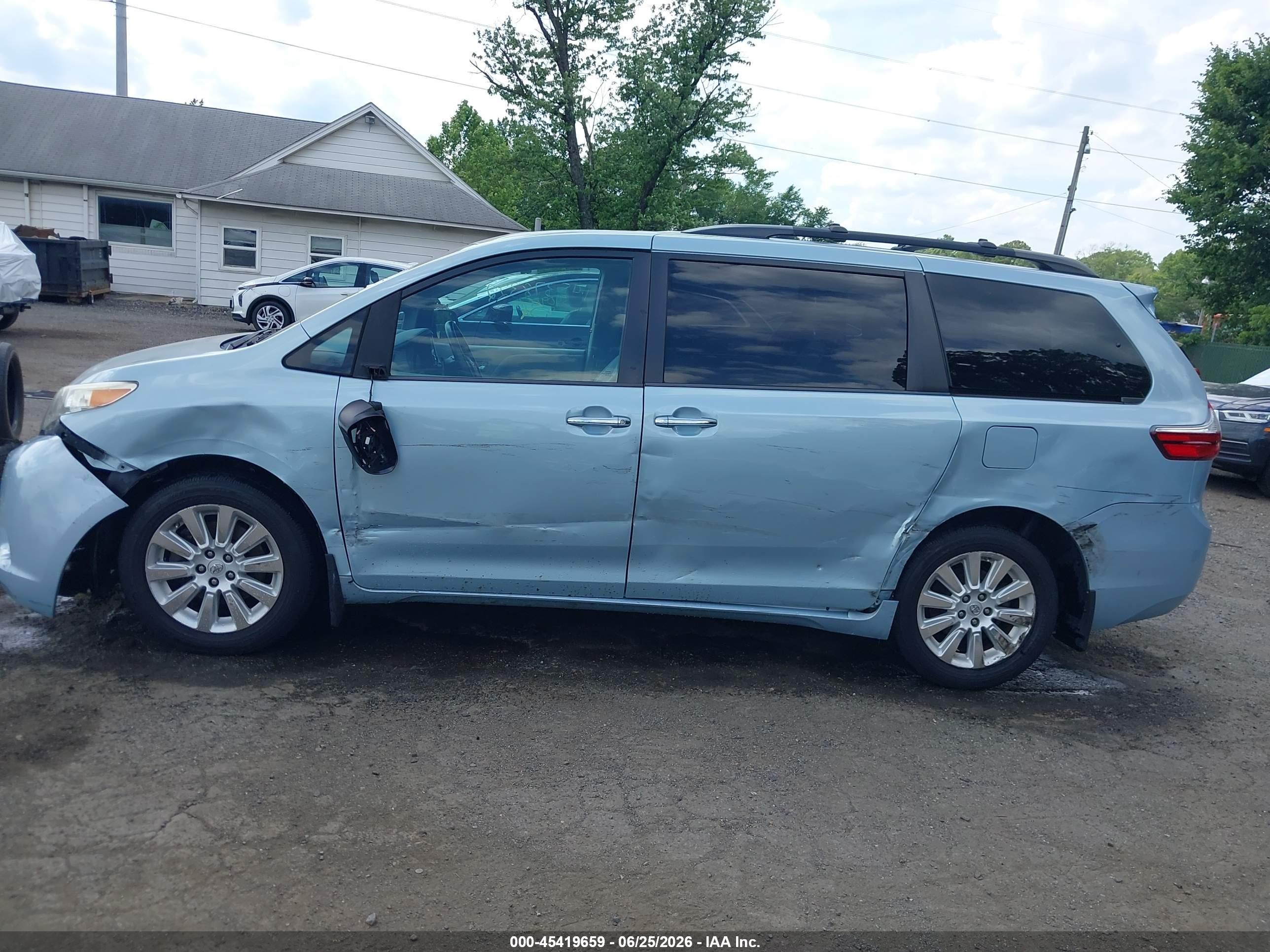 2015 Toyota Sienna Xle Premium 7 Passenger Light Blue vin: 5TDDK3DC3FS098948