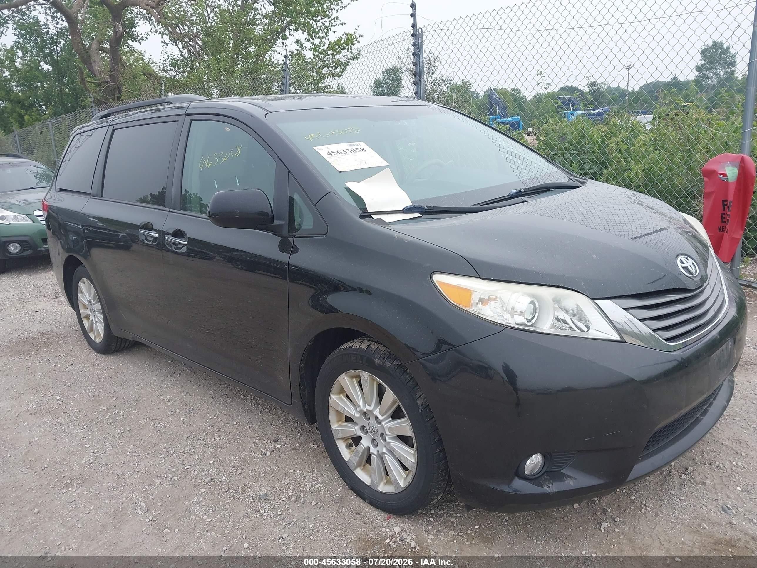 2012 Toyota Sienna Xle 7 Passenger Черный vin: 5TDDK3DC5CS035068