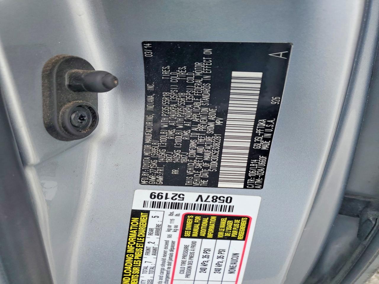 2014 Toyota Sienna Xle 7-passenger Silver vin: 5TDDK3DC5ES082281