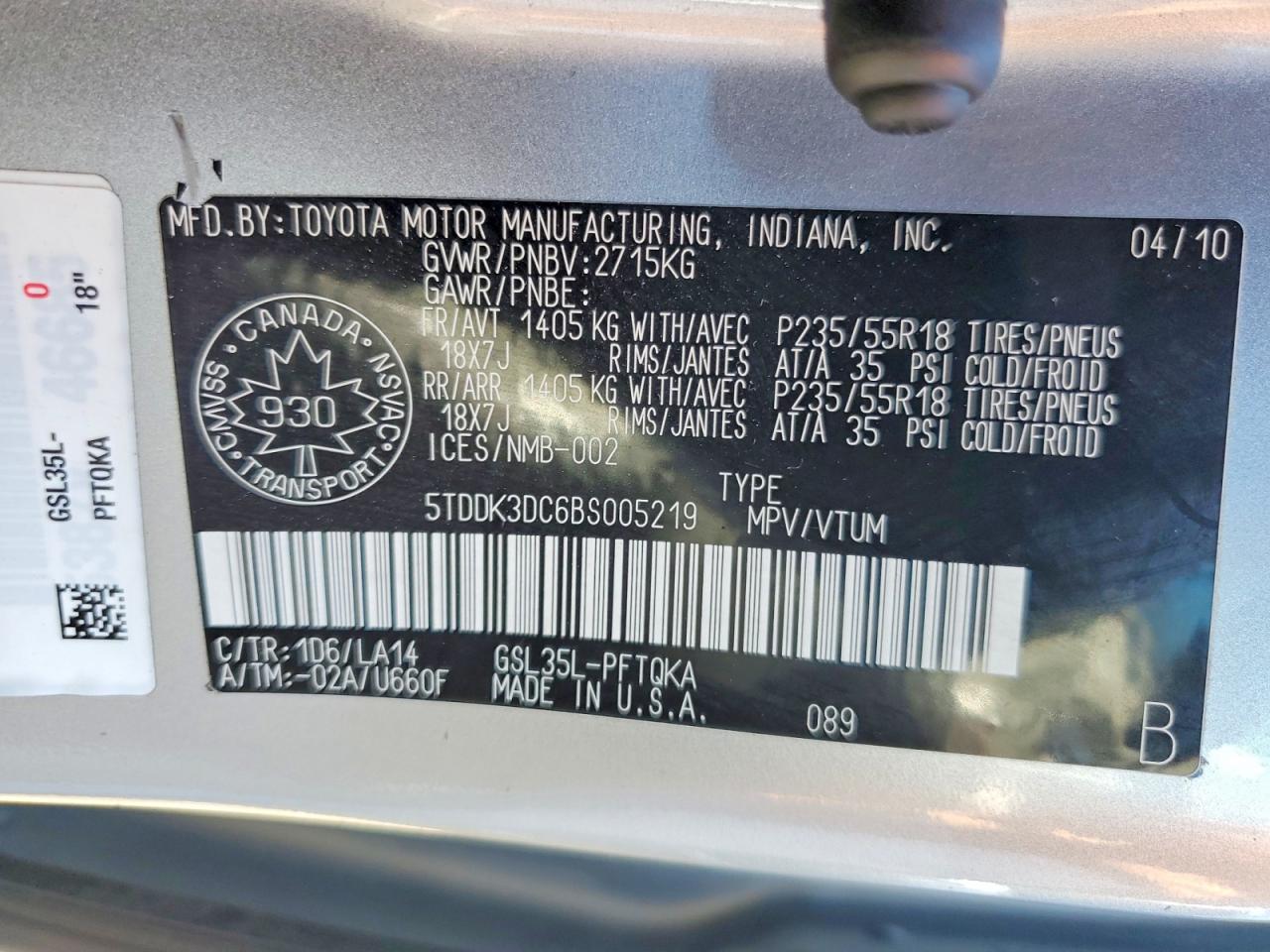 2011 Toyota Sienna Xle 7-passenger Silver vin: 5TDDK3DC6BS005219