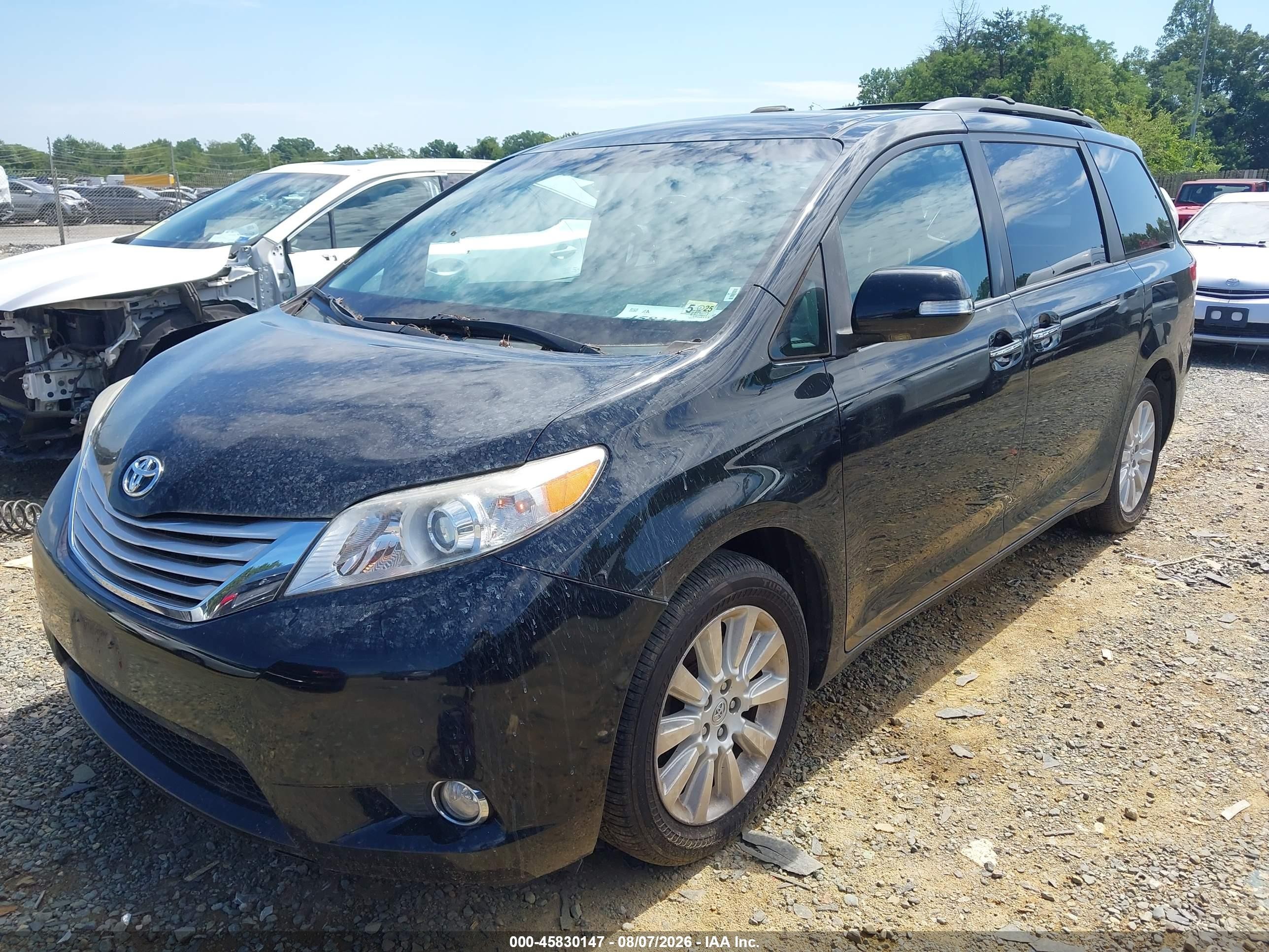 2014 Toyota Sienna Xle/limited Black vin: 5TDDK3DC6ES081964