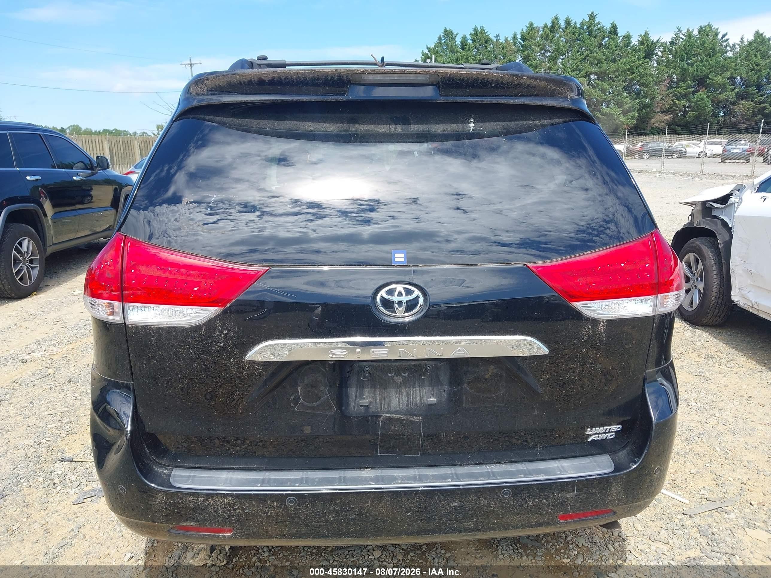 2014 Toyota Sienna Xle/limited Black vin: 5TDDK3DC6ES081964