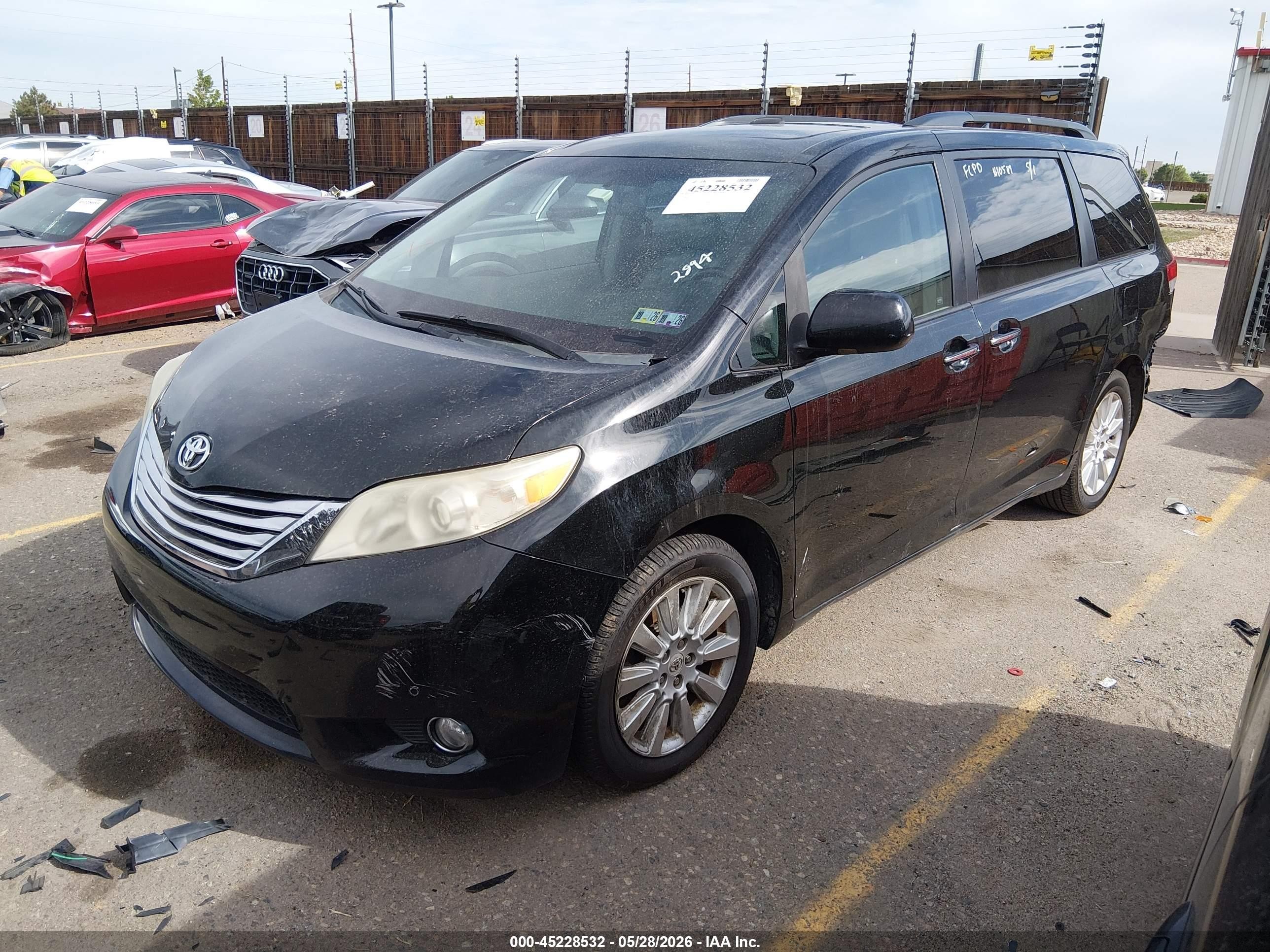 2011 Toyota Sienna Limited Black vin: 5TDDK3DC7BS002894