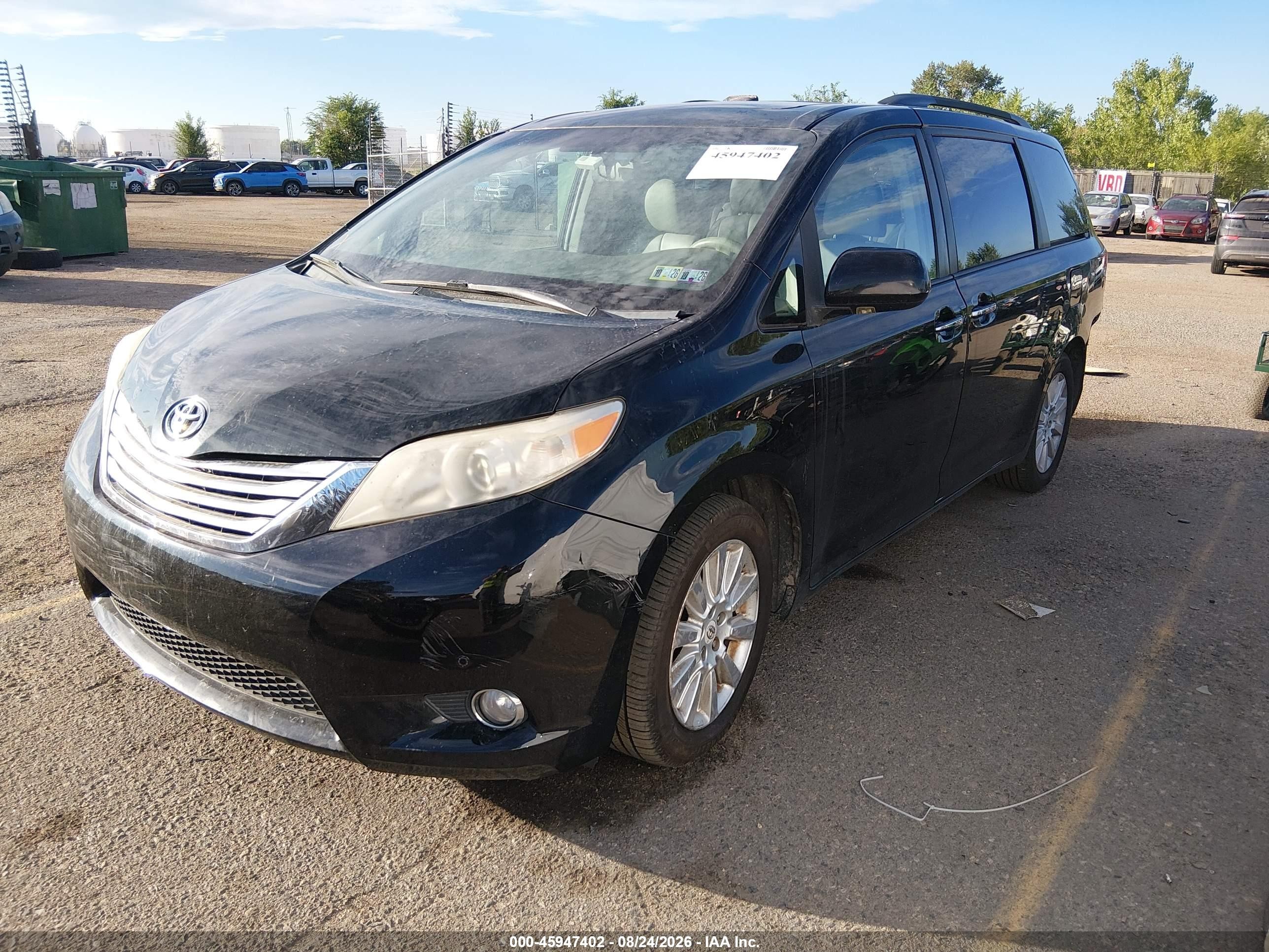 2011 Toyota Sienna Limited Black vin: 5TDDK3DC7BS002894