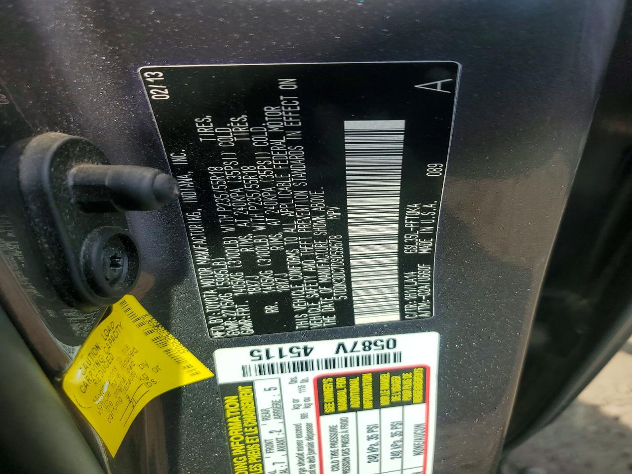2013 Toyota Sienna Limited 7-passenger Серебряный vin: 5TDDK3DC7DS059678