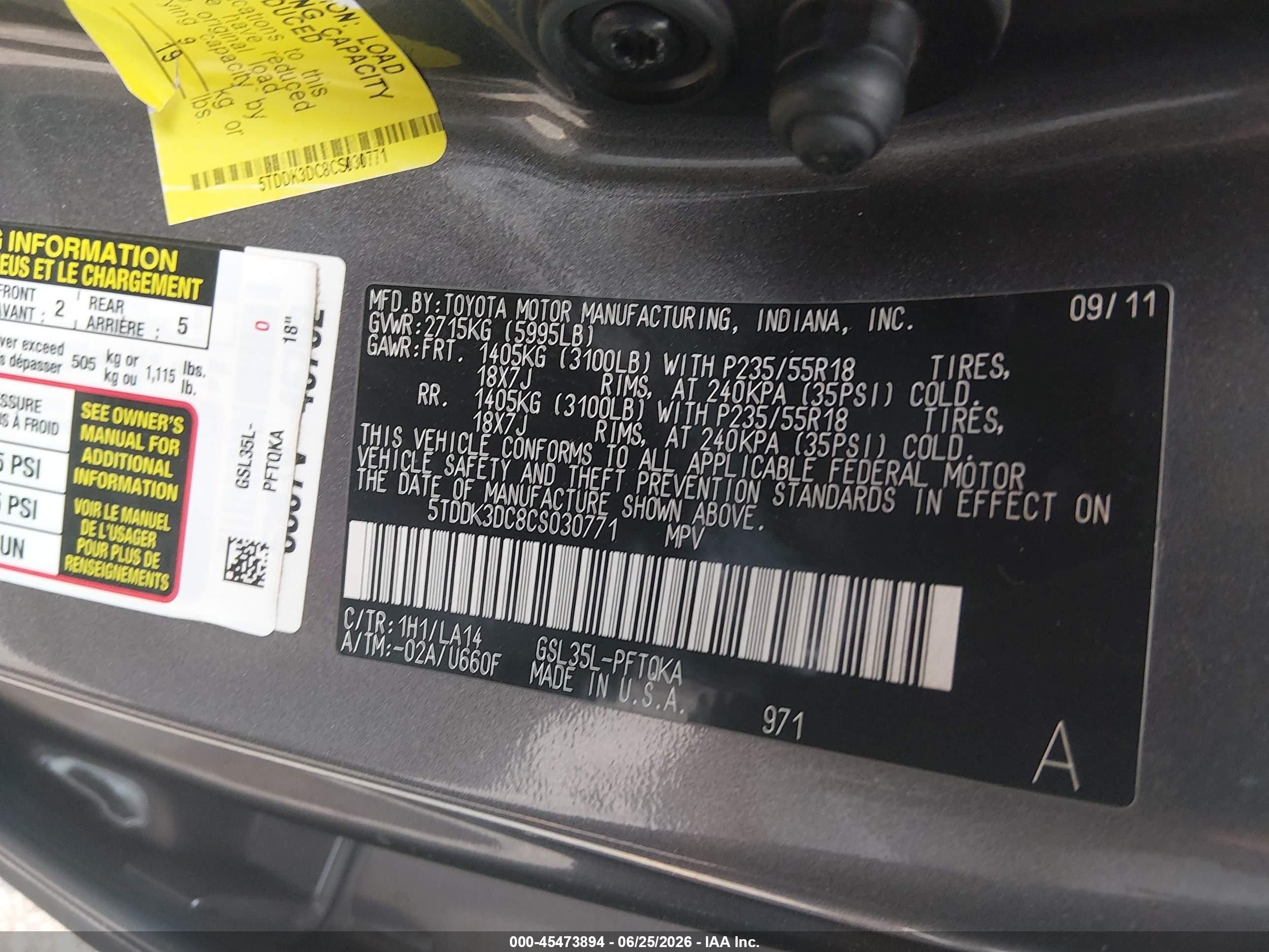 2012 Toyota Sienna Limited 7 Passenger Silver vin: 5TDDK3DC8CS030771