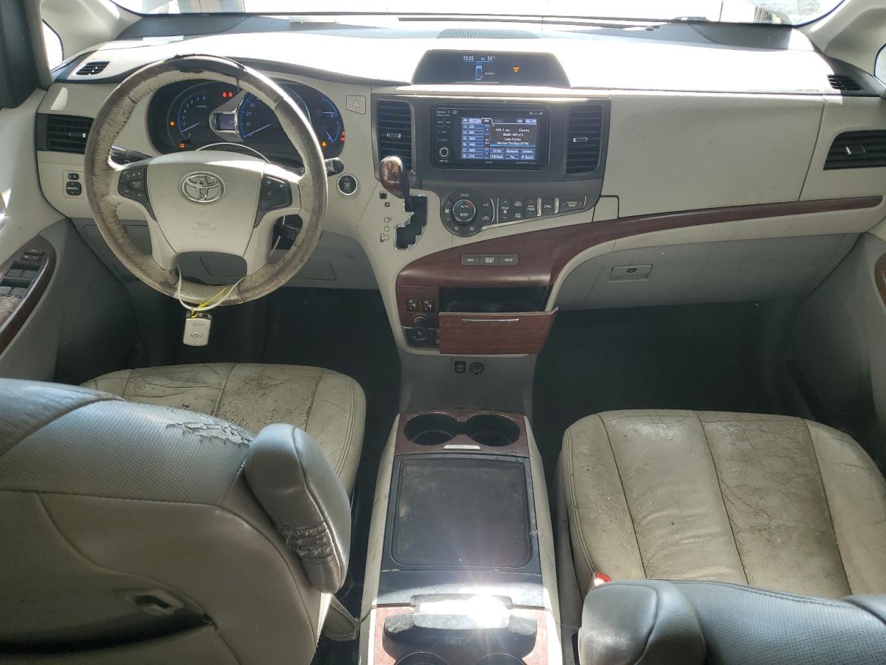 2014 Toyota Sienna Xle 7-passenger White vin: 5TDDK3DC8ES079018 Damage: Right Front Seat Cushion, Worn, Replacement Required