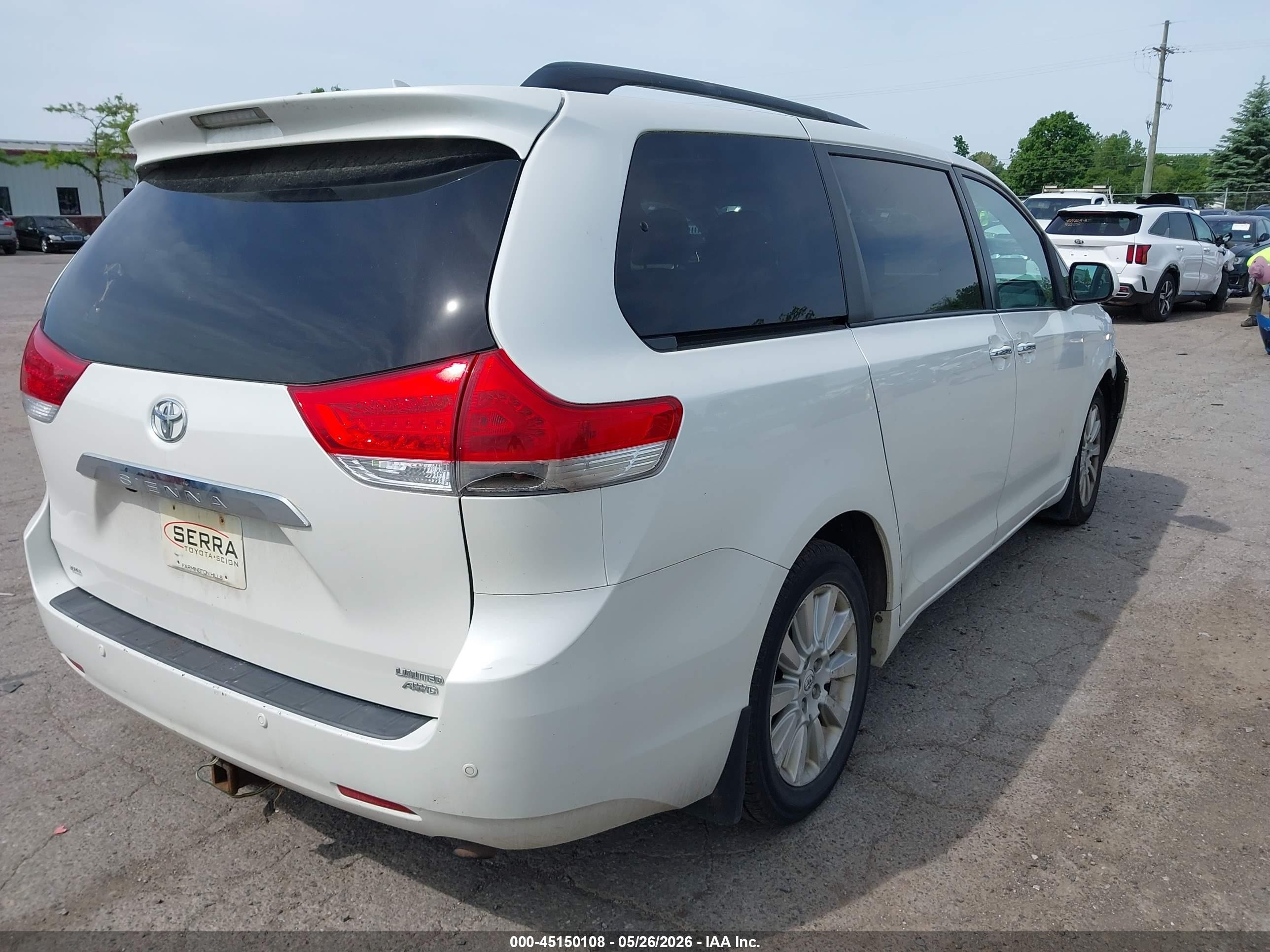 2011 Toyota Sienna Limited Белый vin: 5TDDK3DCXBS005014