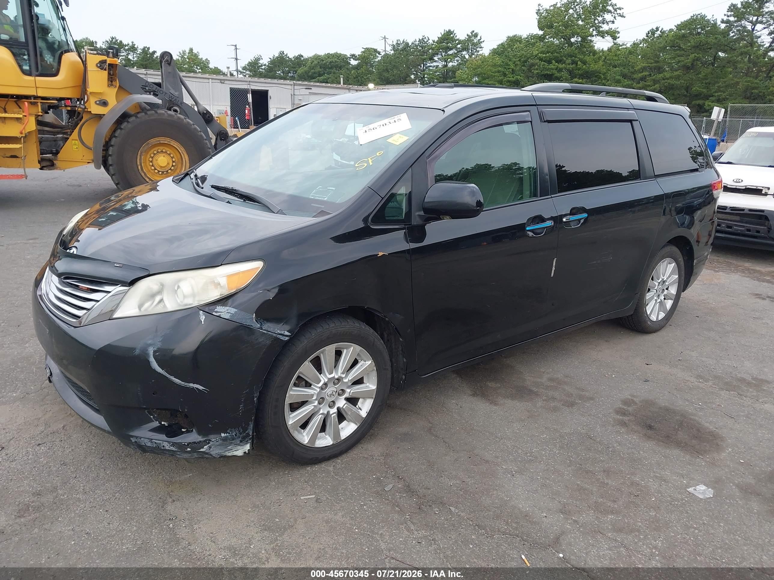2011 Toyota Sienna Limited Black vin: 5TDDK3DCXBS019835