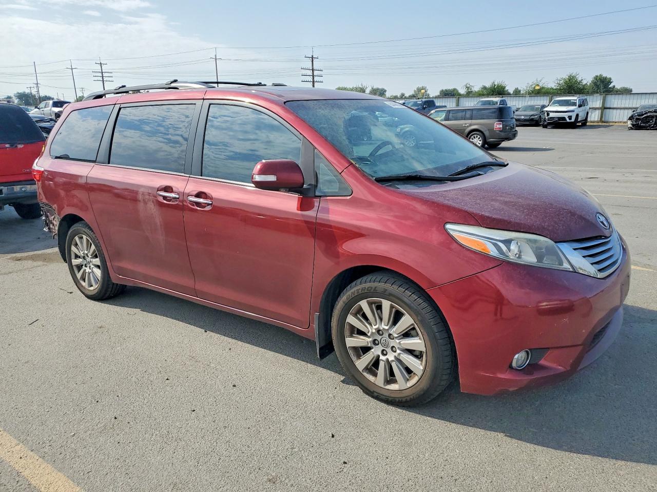 2015 Toyota Sienna Limited 7-passenger Burgundy vin: 5TDDK3DCXFS110836