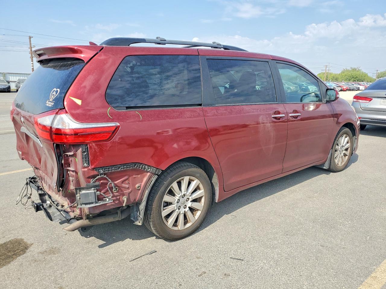 2015 Toyota Sienna Limited 7-passenger Burgundy vin: 5TDDK3DCXFS110836