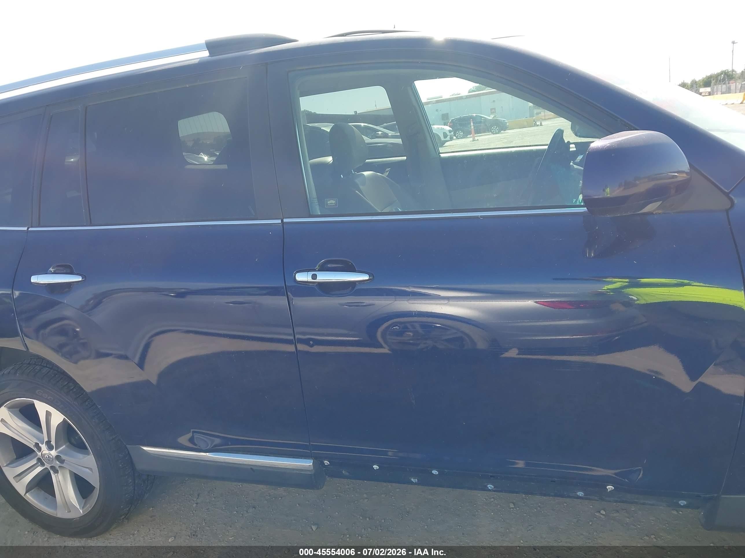 2012 Toyota Highlander Limited V6 Blue vin: 5TDDK3EH0CS130633
