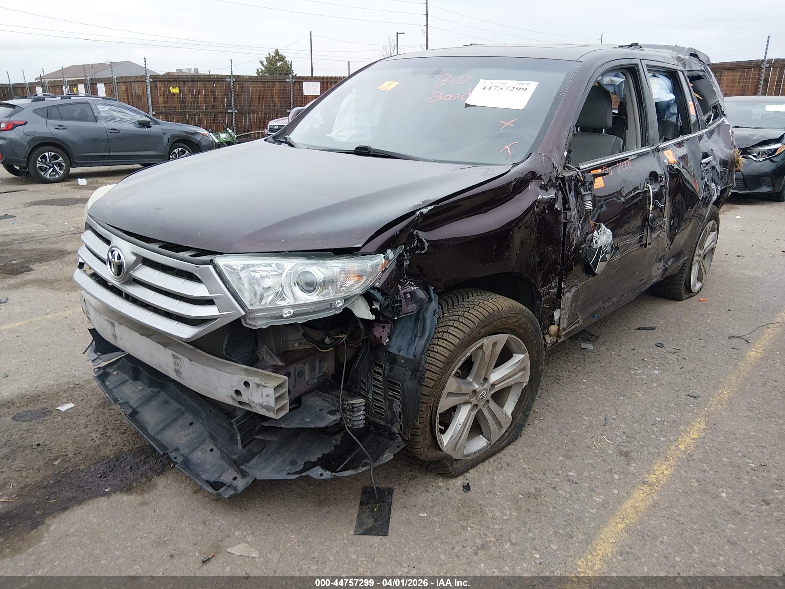 2012 Toyota Highlander Limited V6 Burgundy vin: 5TDDK3EH0CS175037
