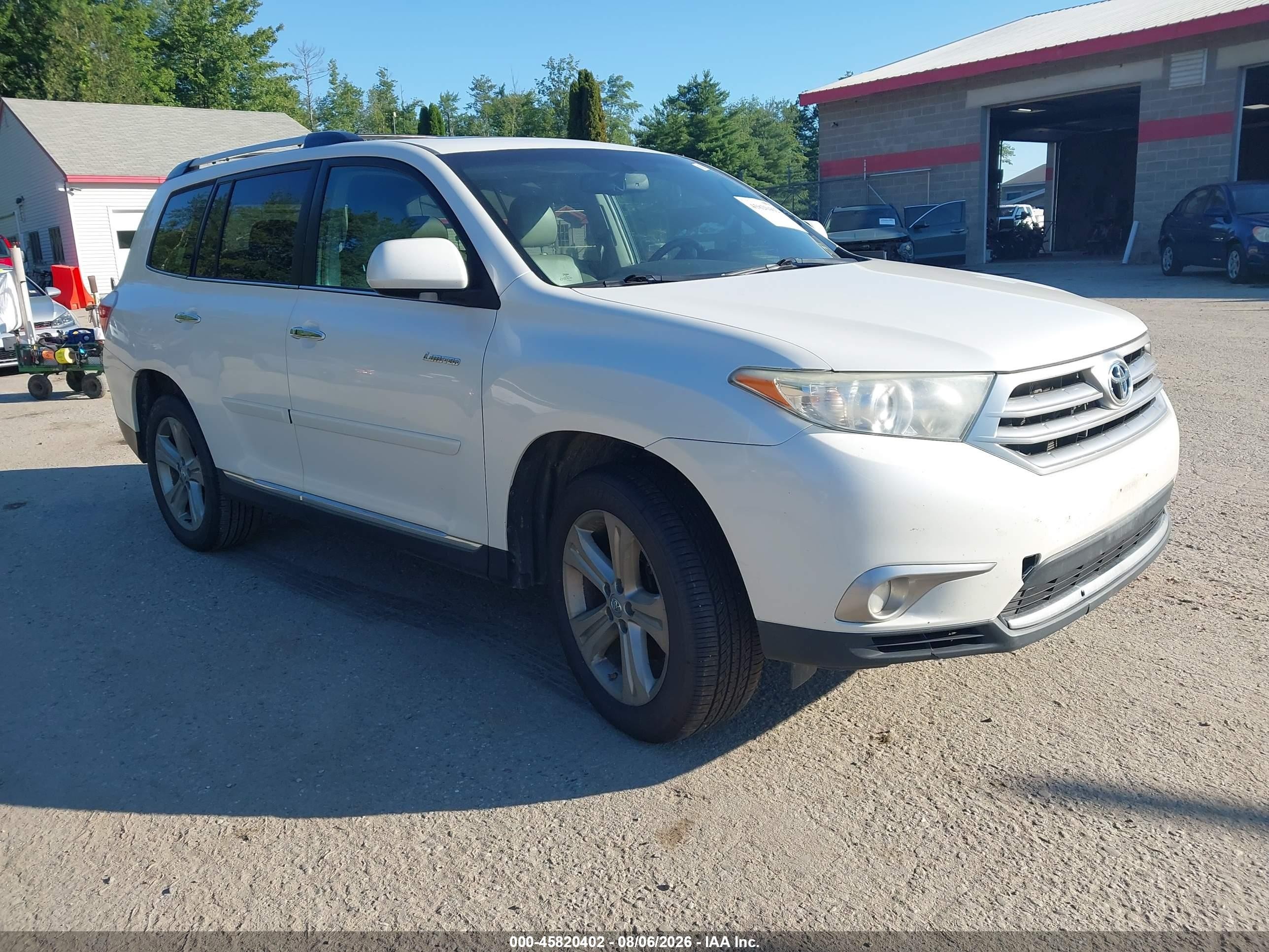2013 Toyota Highlander Limited V6 White vin: 5TDDK3EH0DS178781