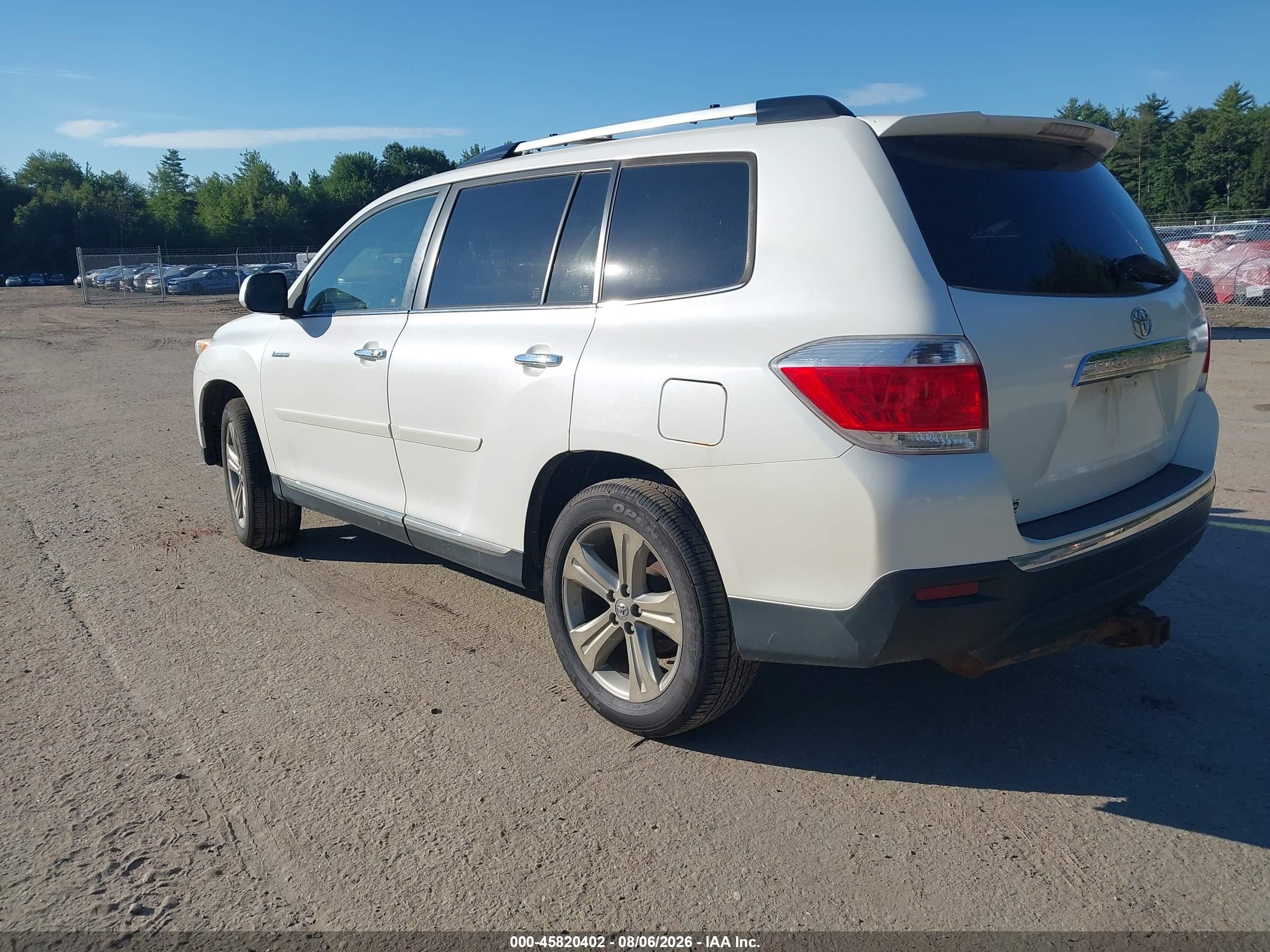 2013 Toyota Highlander Limited V6 White vin: 5TDDK3EH0DS178781