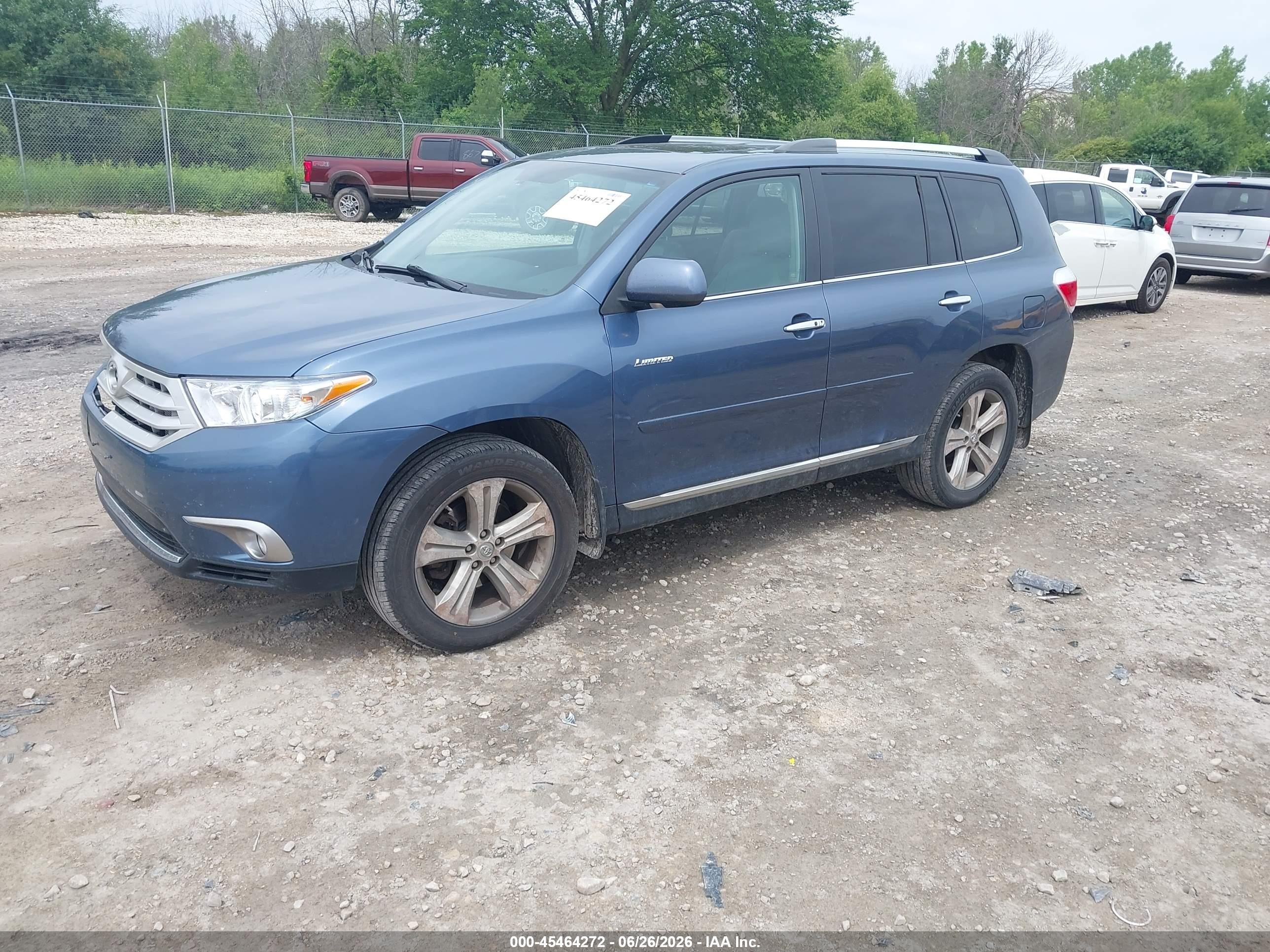 2013 Toyota Highlander Limited V6 Blue vin: 5TDDK3EH0DS191689