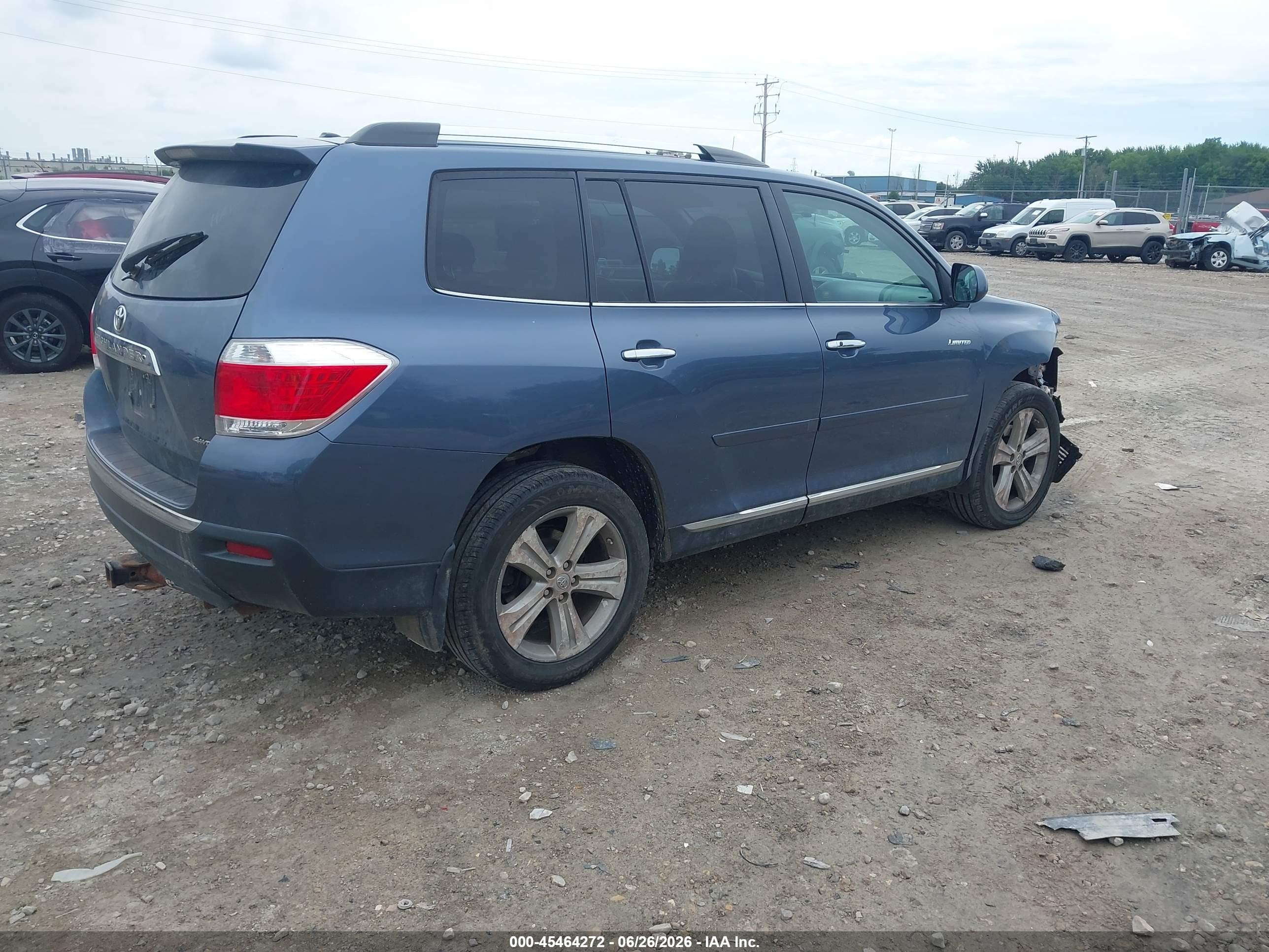 2013 Toyota Highlander Limited V6 Blue vin: 5TDDK3EH0DS191689