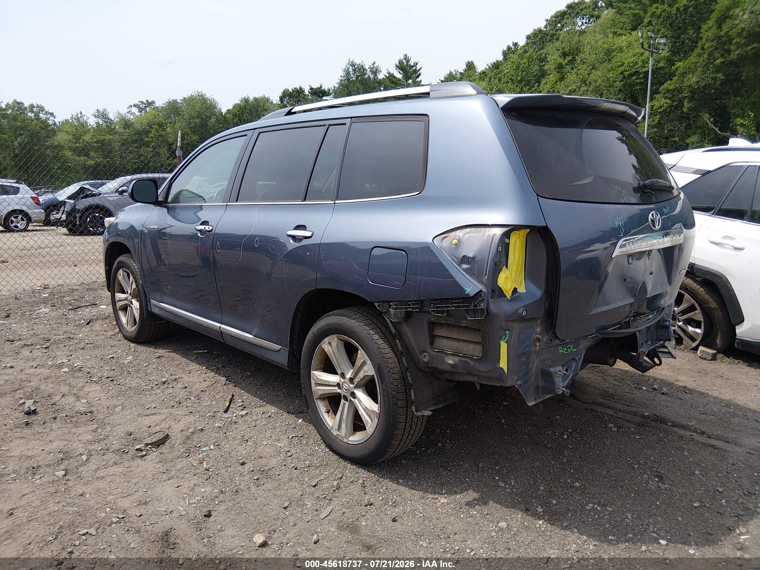 2013 Toyota Highlander Limited V6 Blue vin: 5TDDK3EH0DS192941
