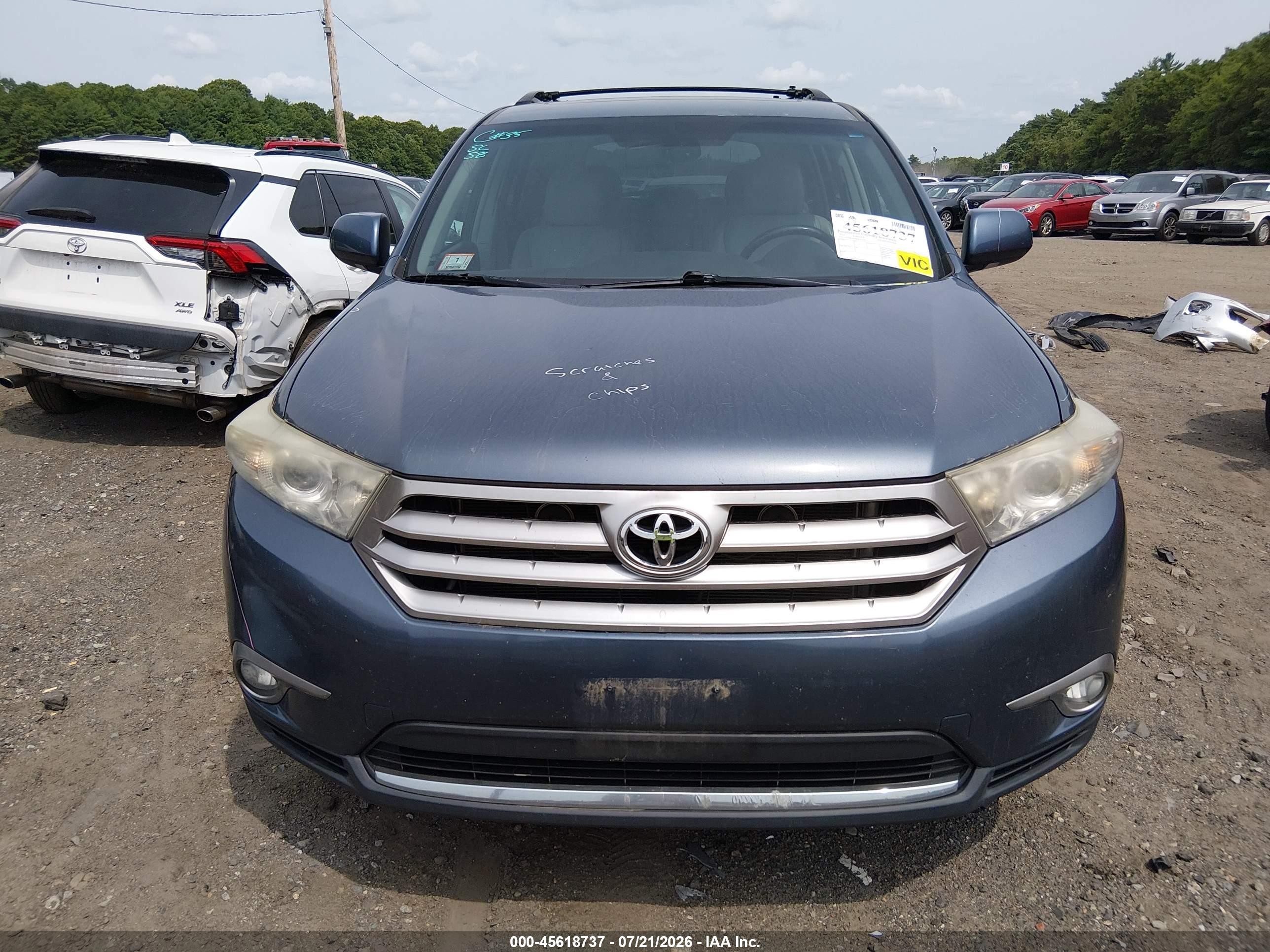2013 Toyota Highlander Limited V6 Blue vin: 5TDDK3EH0DS192941