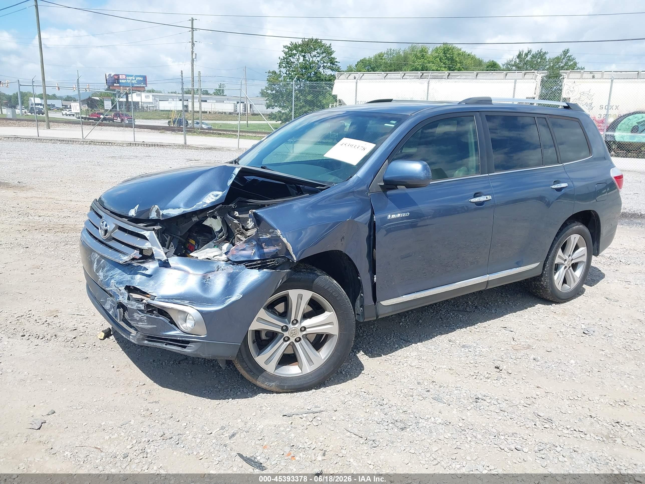 2013 Toyota Highlander Limited V6 Blue vin: 5TDDK3EH0DS208345