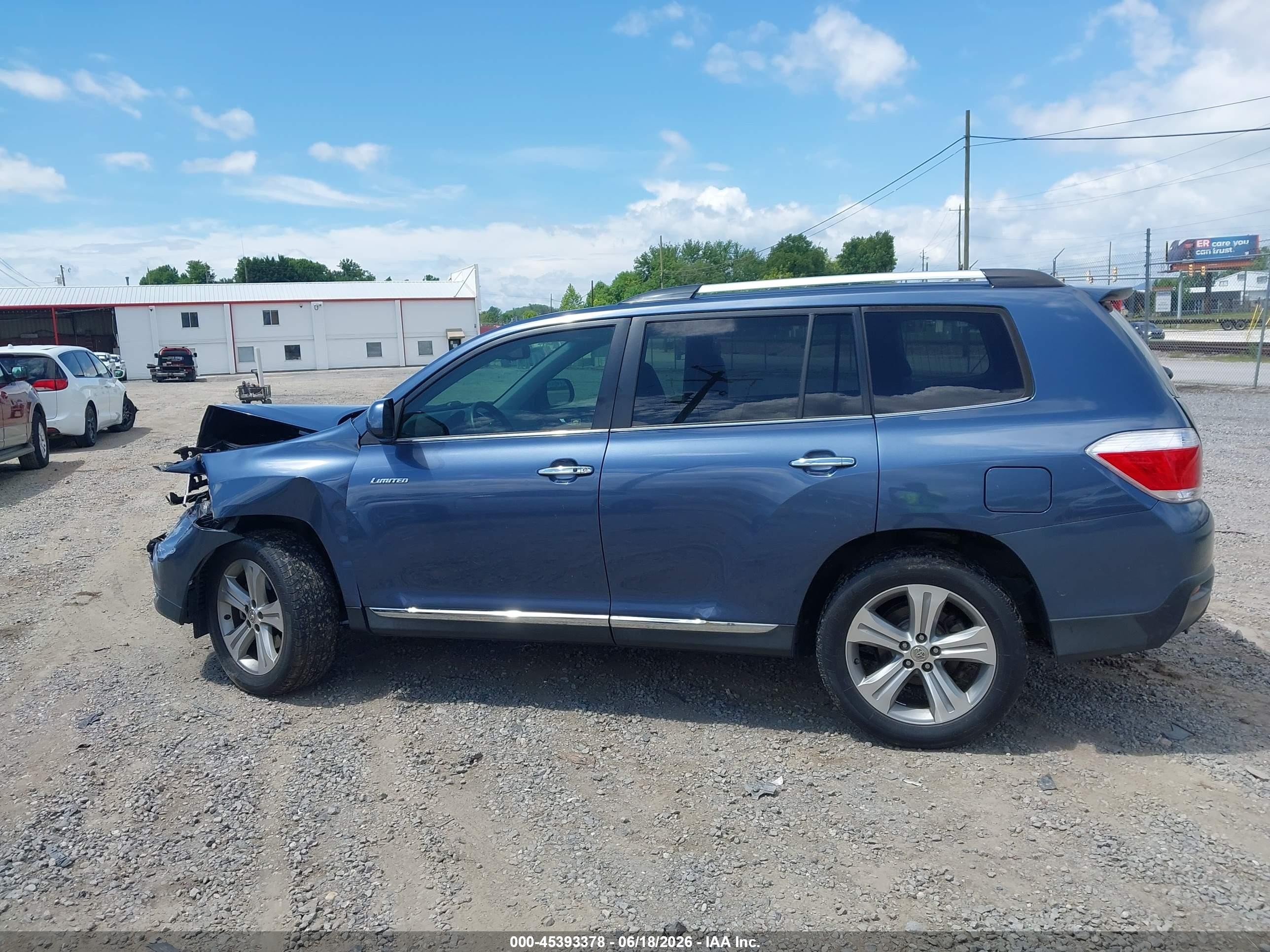 2013 Toyota Highlander Limited V6 Blue vin: 5TDDK3EH0DS208345