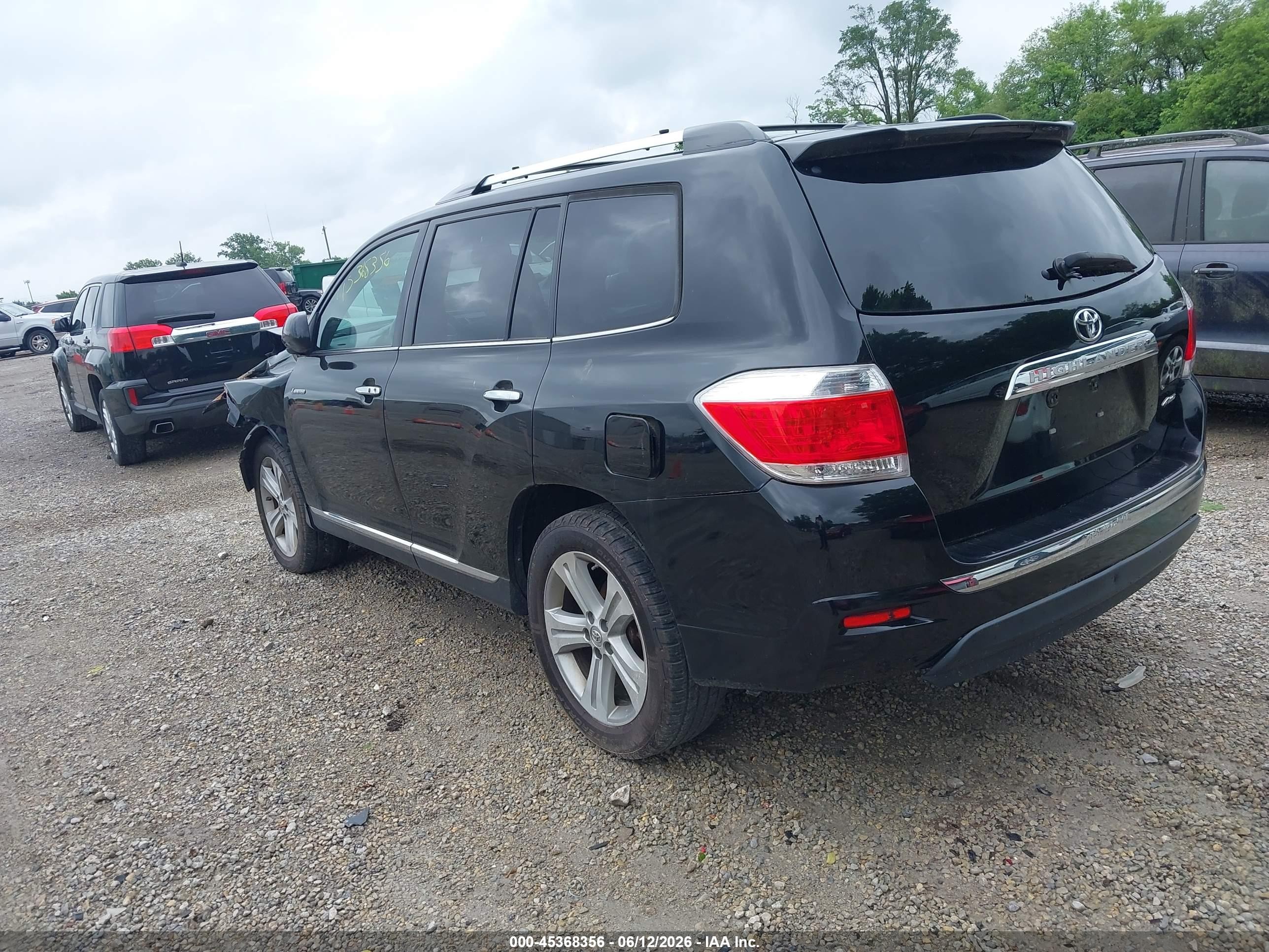2013 Toyota Highlander Limited V6 Black vin: 5TDDK3EH0DS217644