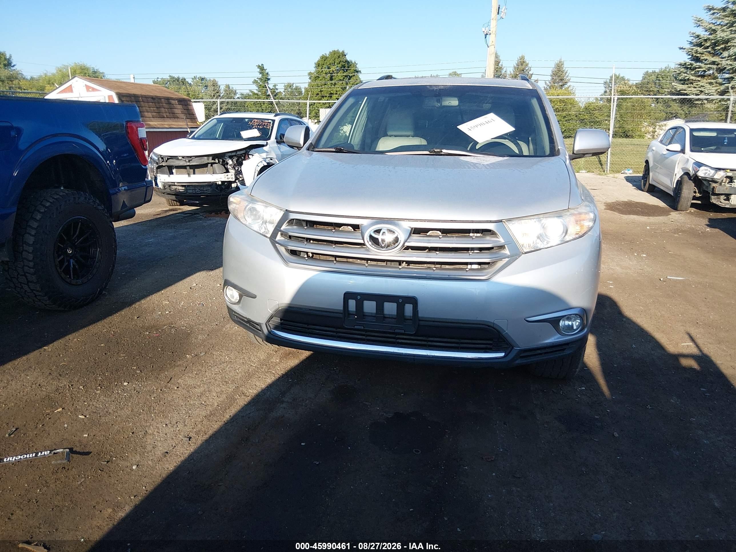 2013 Toyota Highlander Limited V6 Серебряный vin: 5TDDK3EH0DS224237