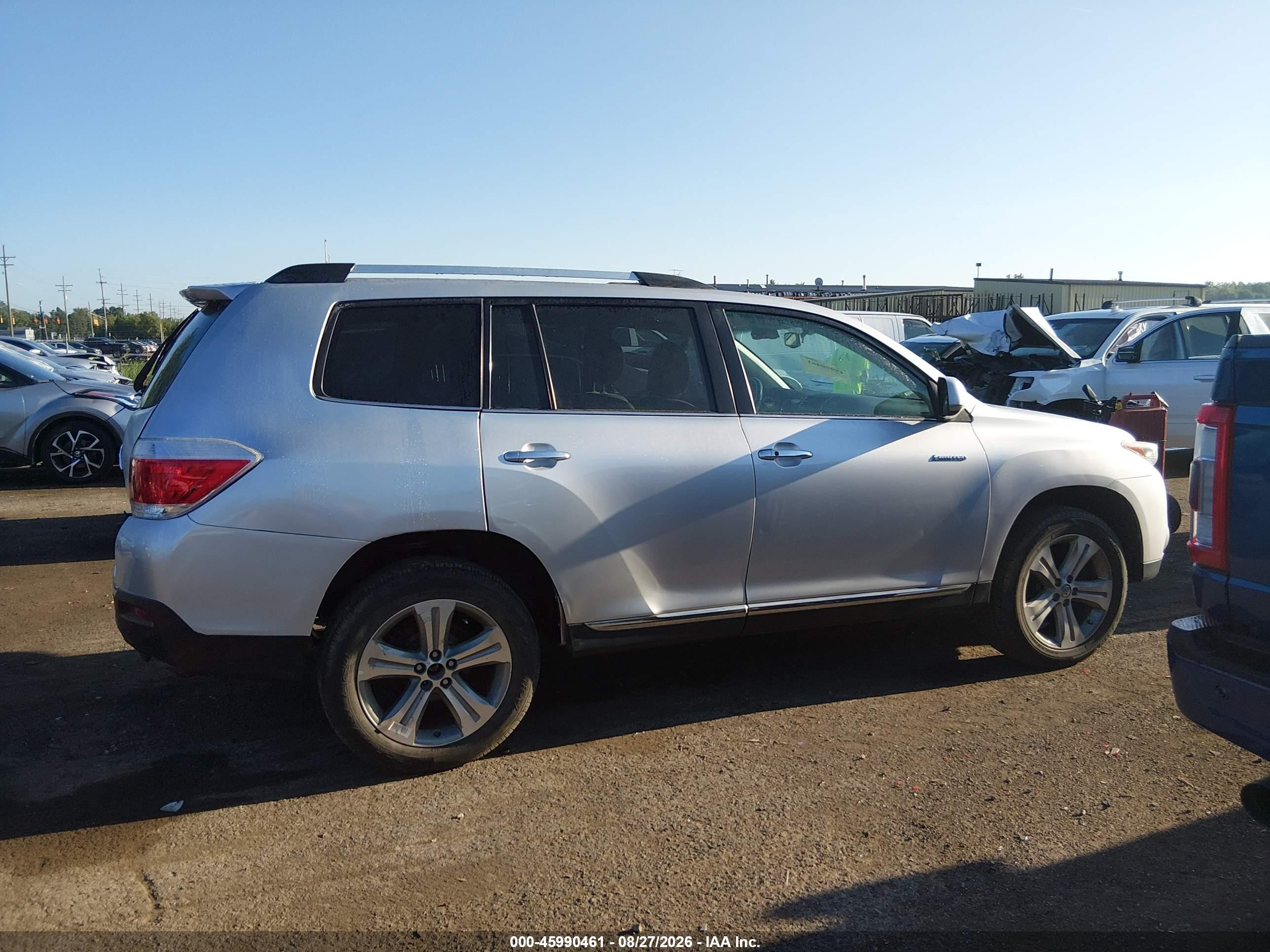 2013 Toyota Highlander Limited V6 Серебряный vin: 5TDDK3EH0DS224237