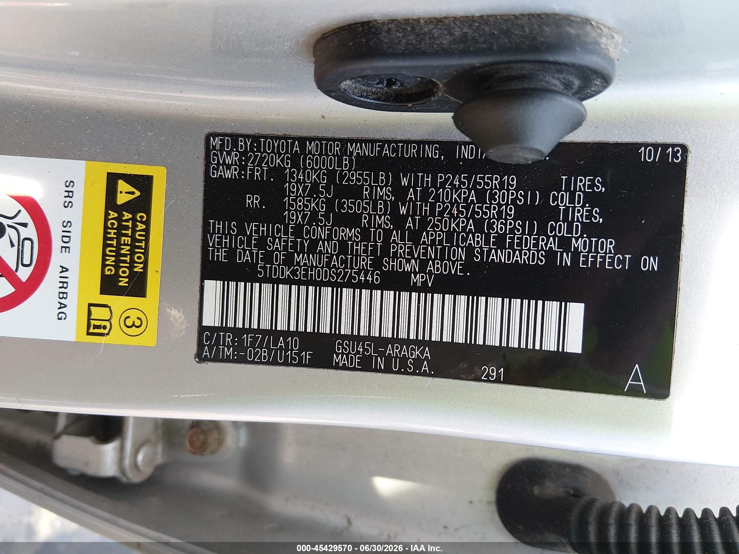 2013 Toyota Highlander Limited V6 Silver vin: 5TDDK3EH0DS275446