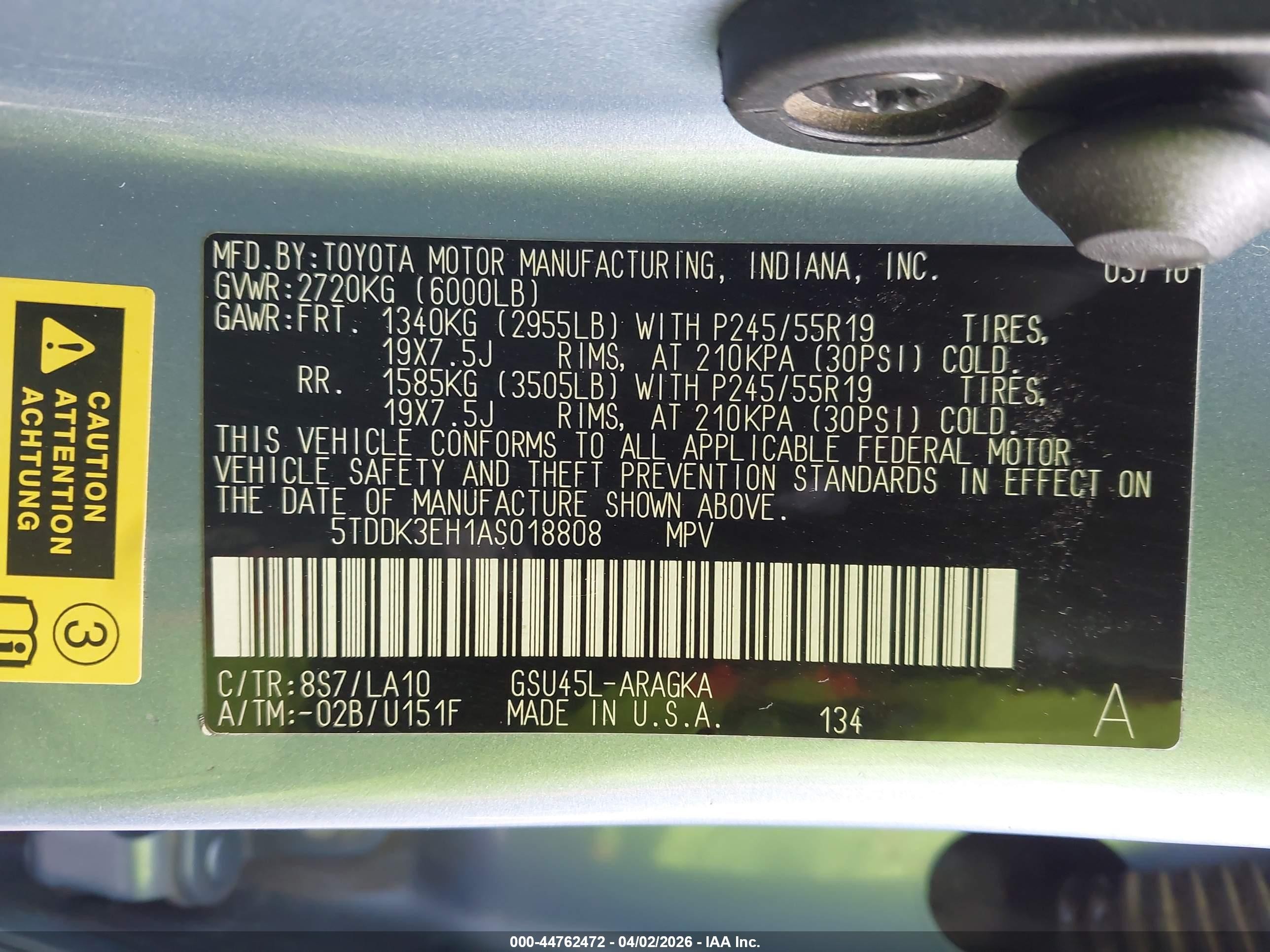 2010 Toyota Highlander Limited V6 Blue vin: 5TDDK3EH1AS018808