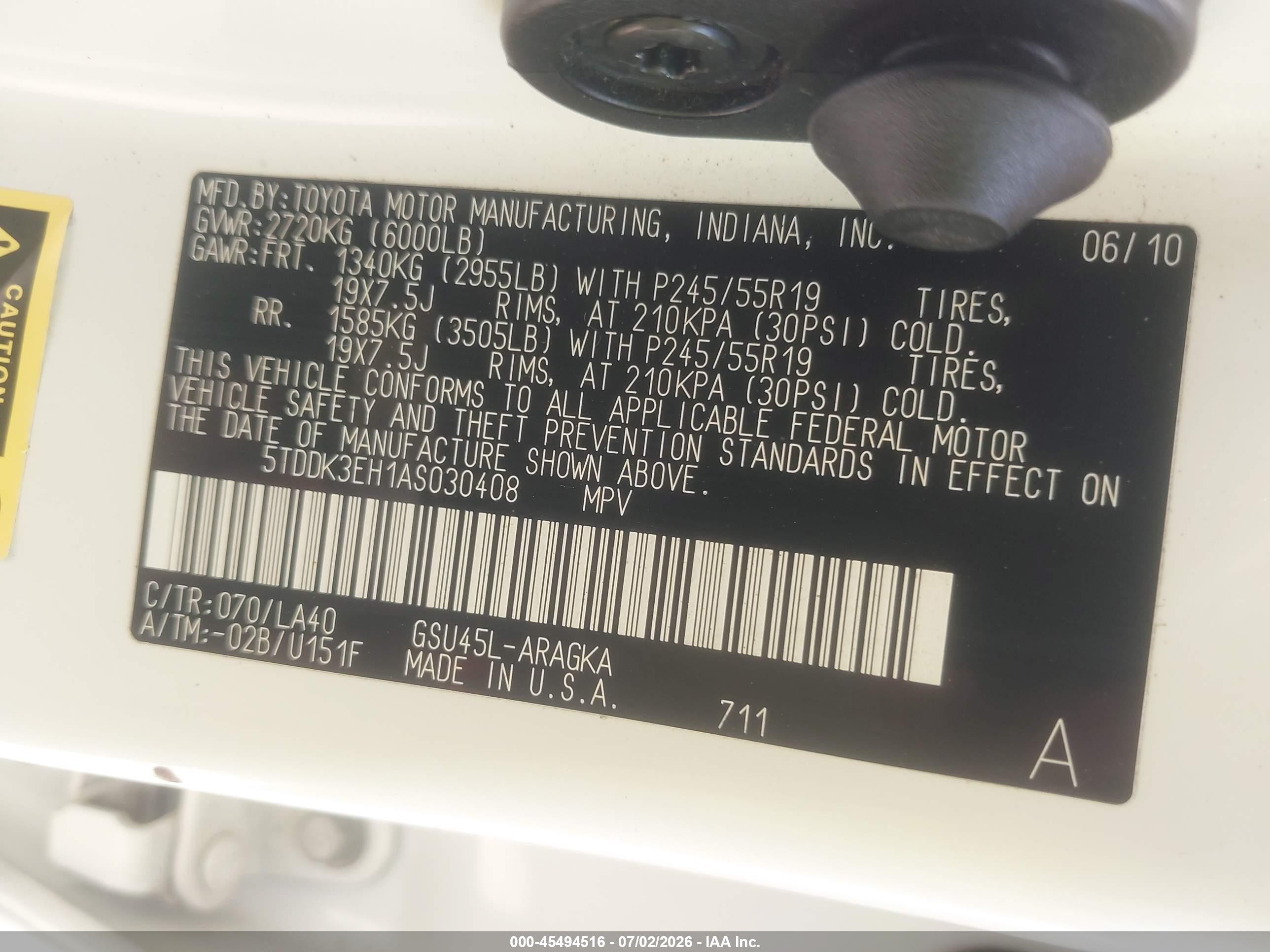 2010 Toyota Highlander Limited V6 White vin: 5TDDK3EH1AS030408