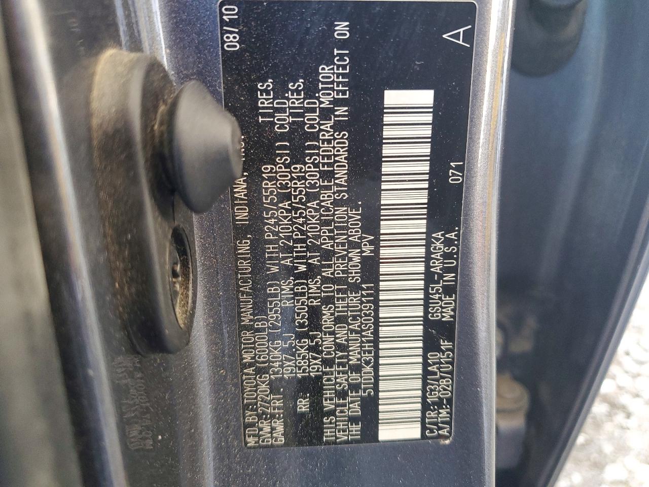 2010 Toyota Highlander Limited Gray vin: 5TDDK3EH1AS039111
