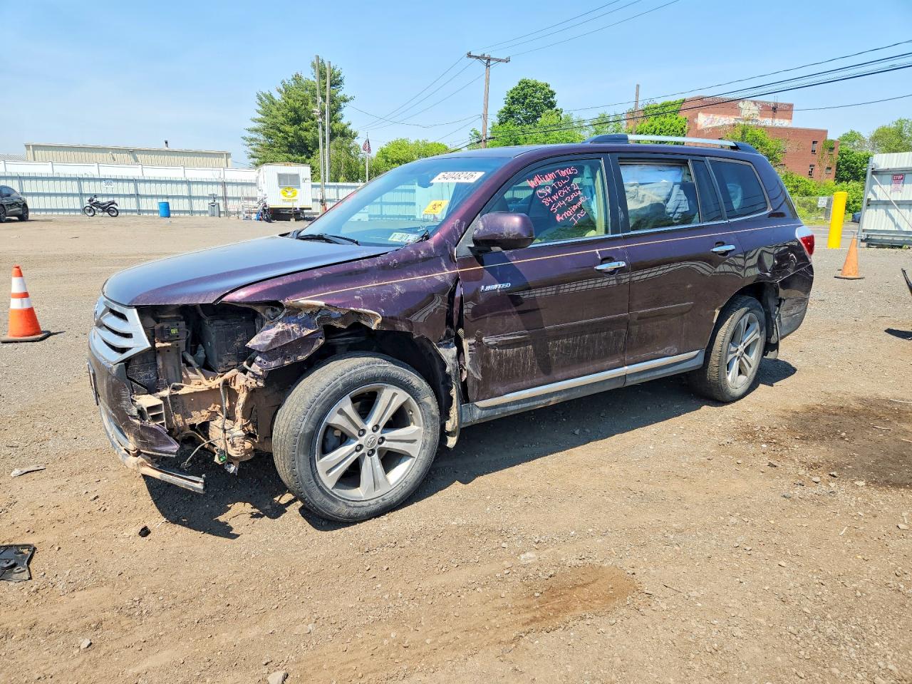 2012 Toyota Highlander Limited Burgundy vin: 5TDDK3EH1CS116790