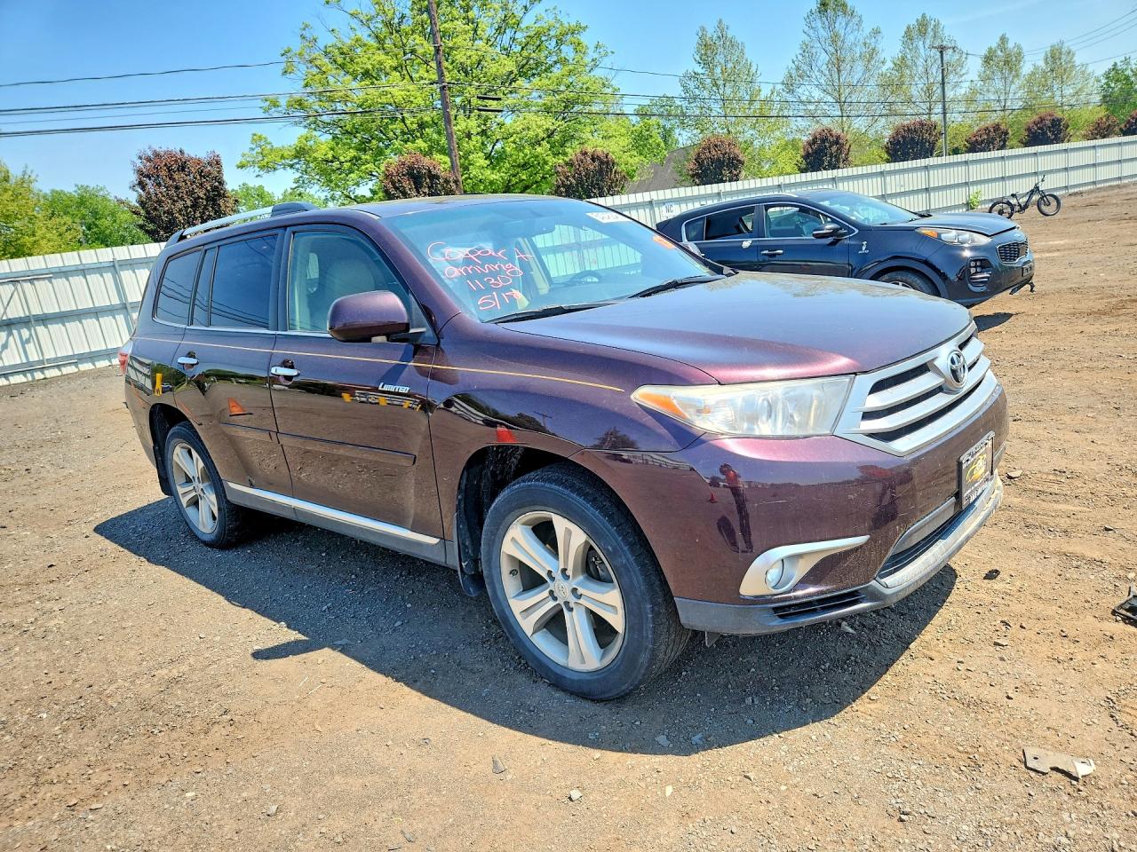 2012 Toyota Highlander Limited Burgundy vin: 5TDDK3EH1CS116790