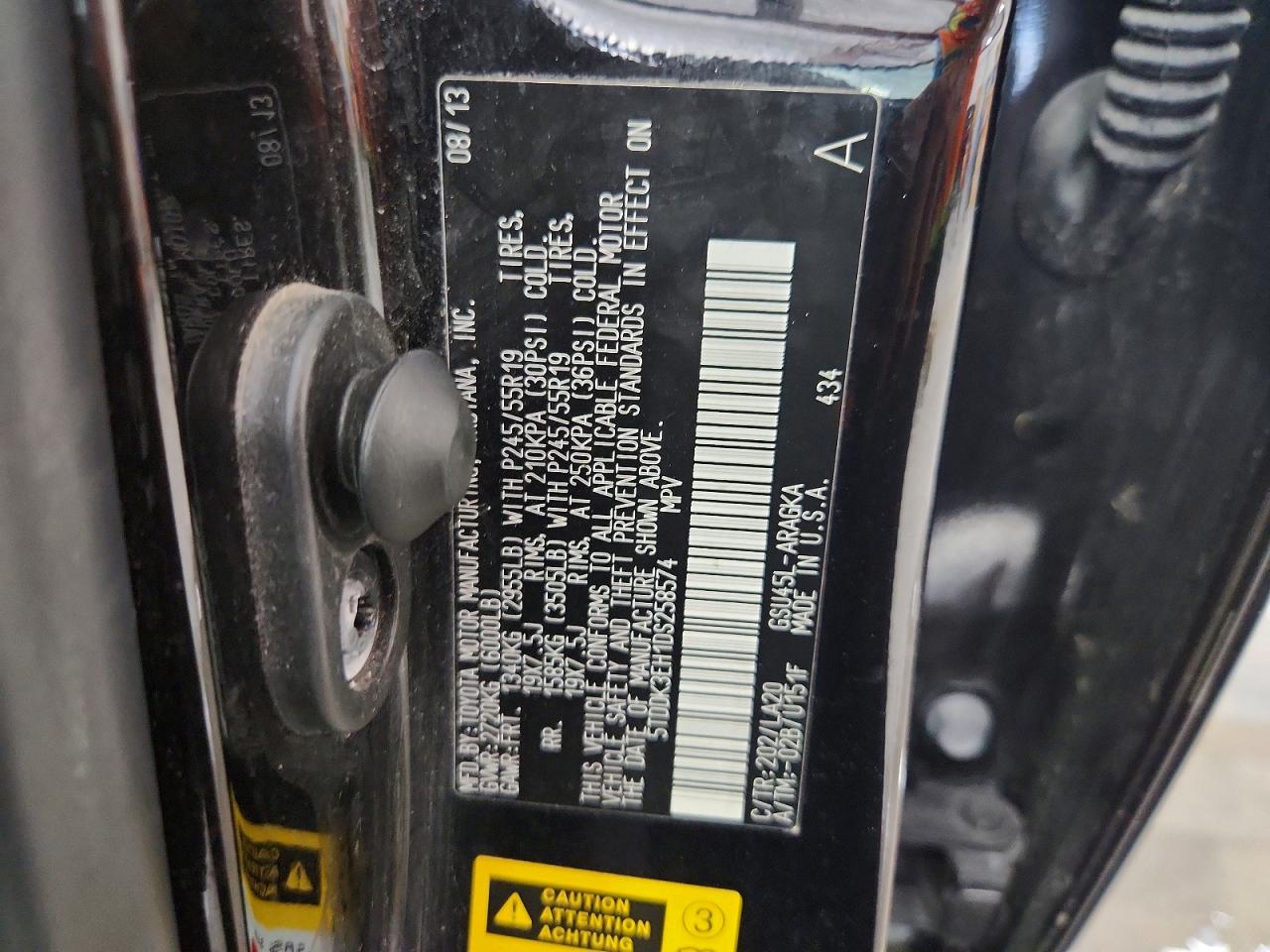 2013 Toyota Highlander Limited Черный vin: 5TDDK3EH1DS258574