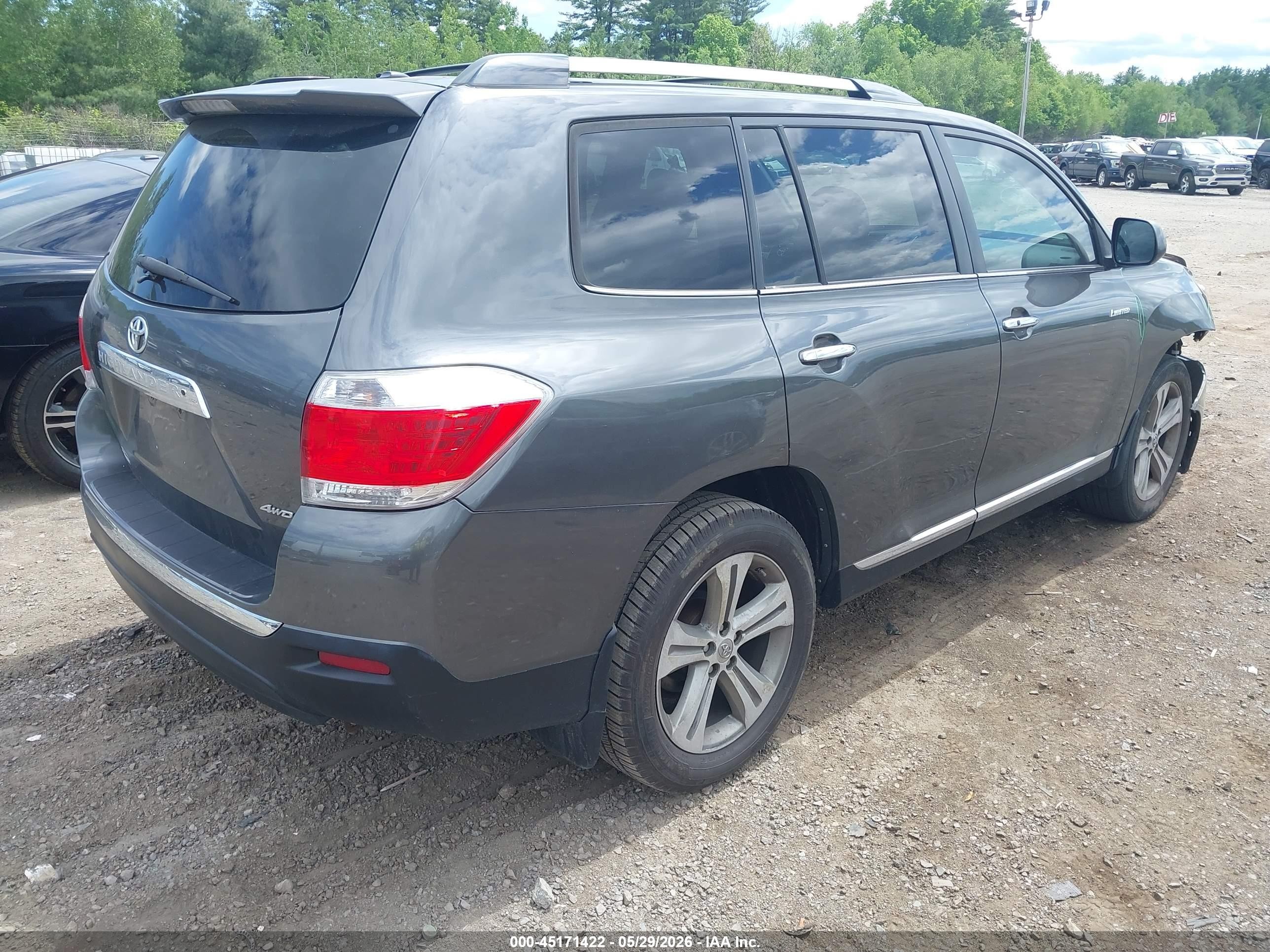 2012 Toyota Highlander Limited V6 Gray vin: 5TDDK3EH2CS093651