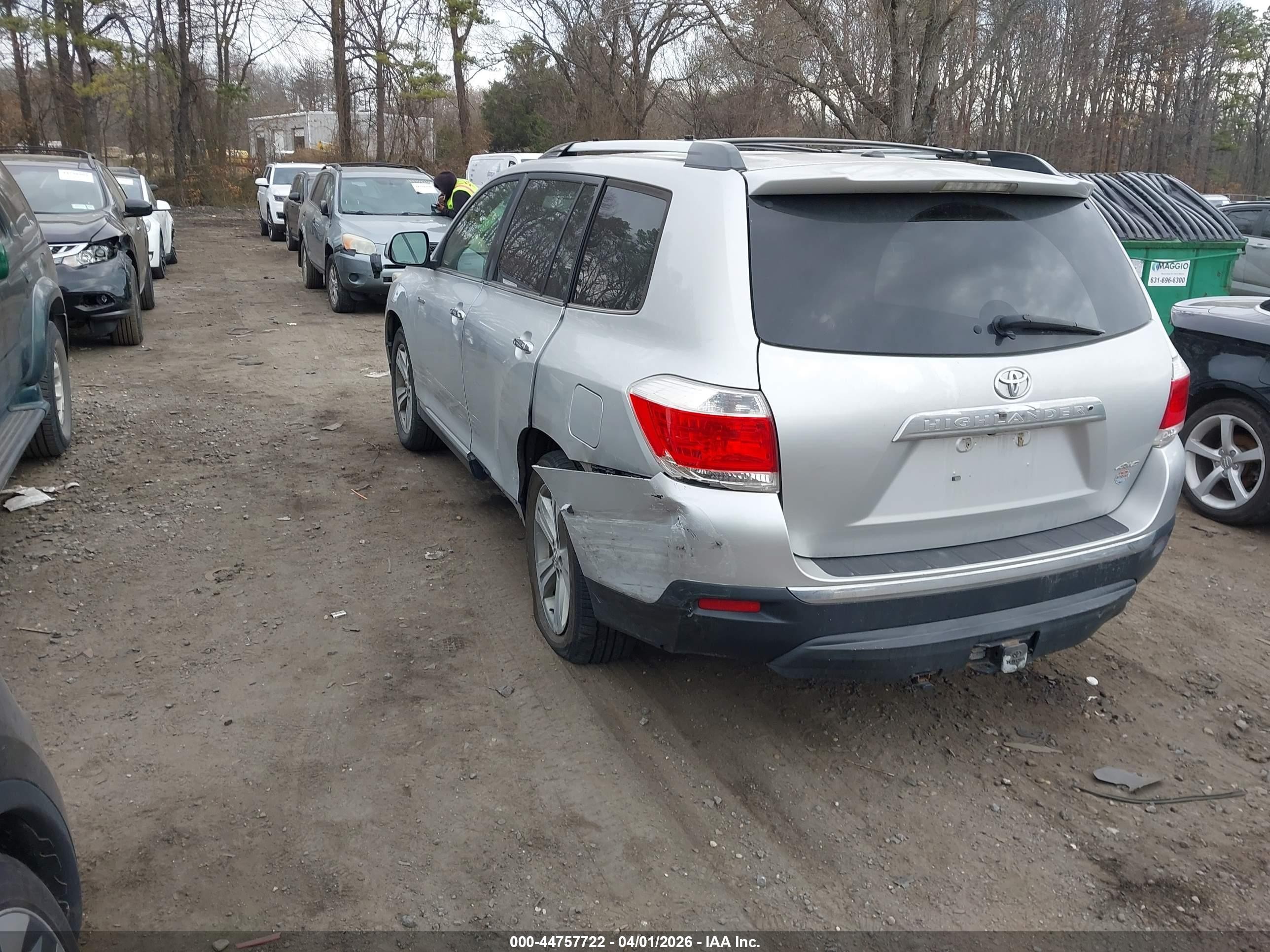 2012 Toyota Highlander Limited V6 Серебряный vin: 5TDDK3EH2CS113185